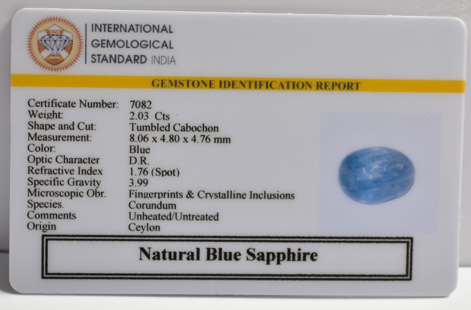 BSP15154 2 BLUE SAPPHIRE 2.03 Ct.
