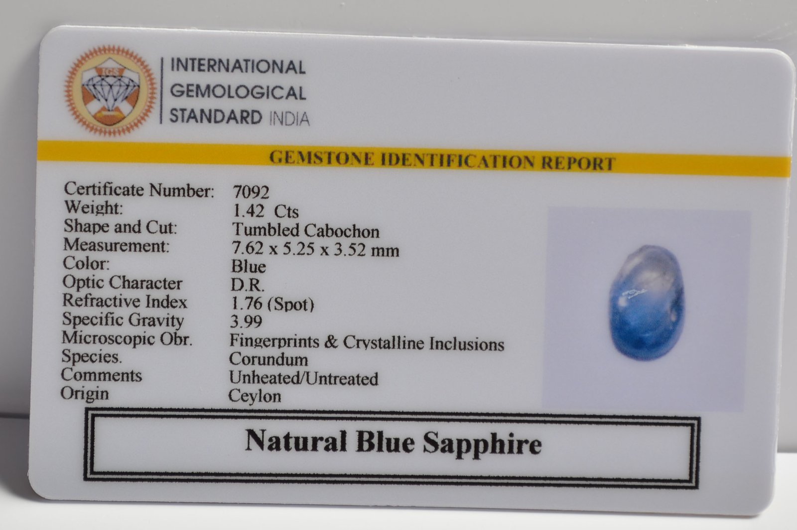 BSP15164 2 BLUE SAPPHIRE 1.42 Ct.