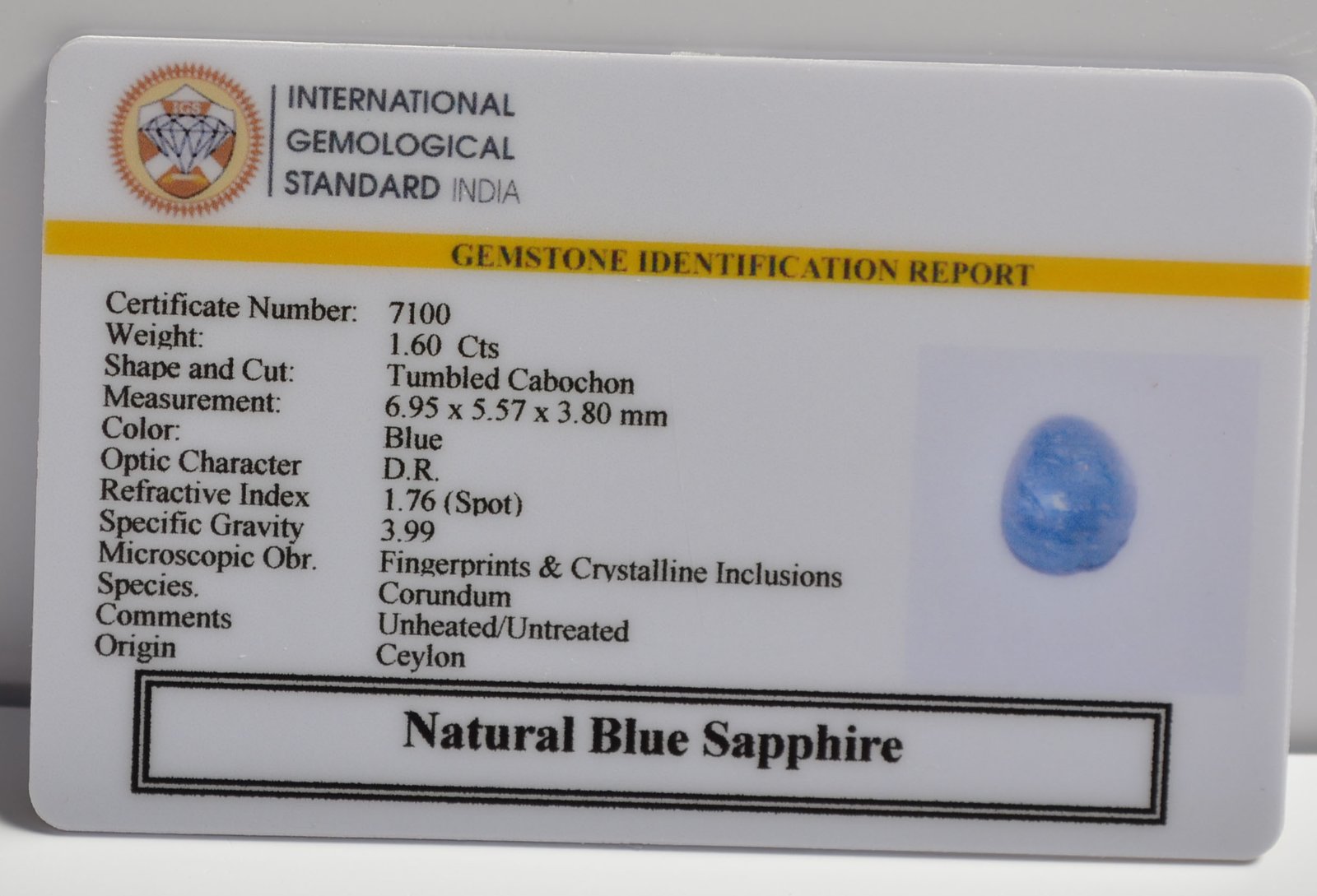 BSP15172 2 BLUE SAPPHIRE 1.6 Ct.