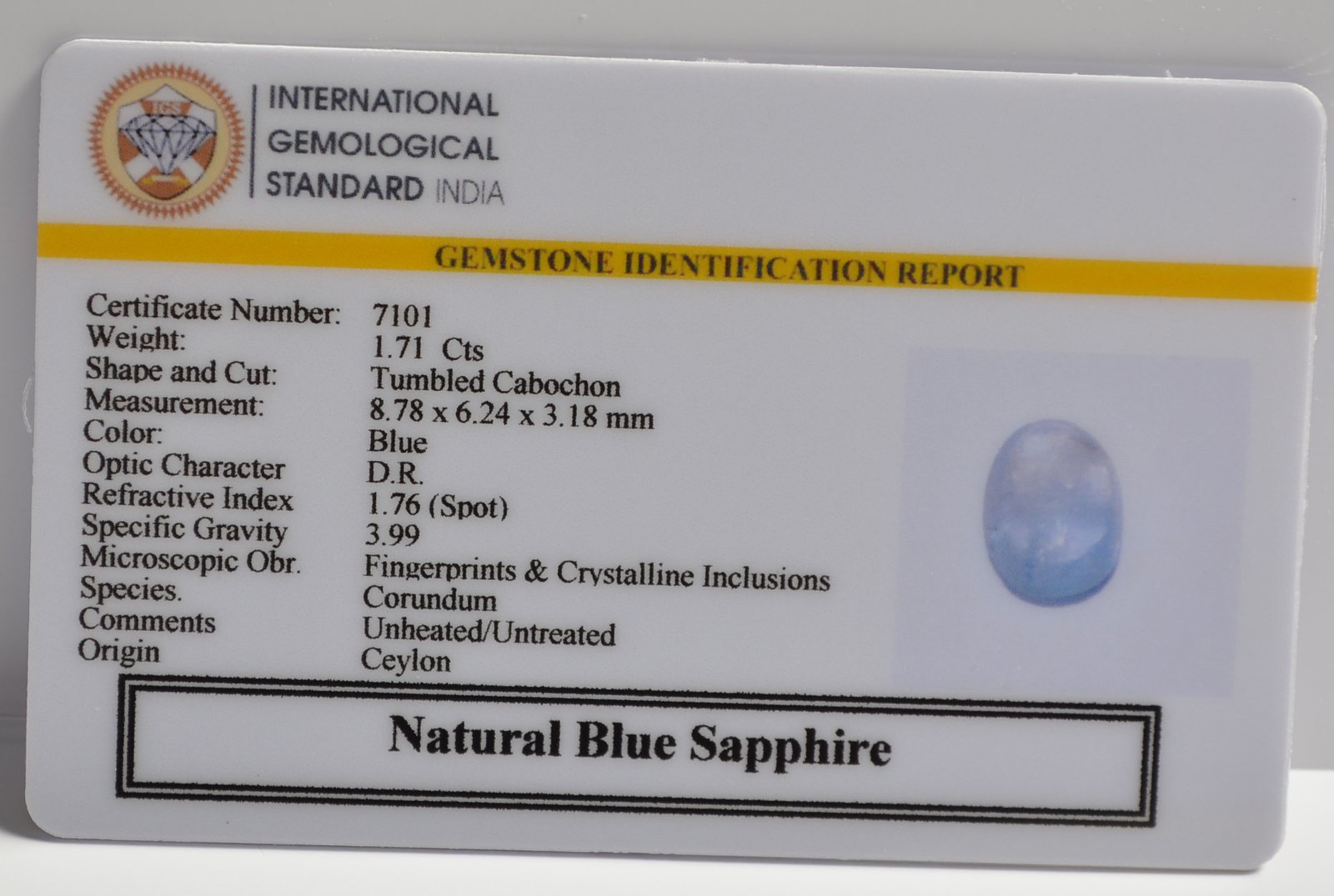 BSP15173 2 BLUE SAPPHIRE 1.71 Ct.