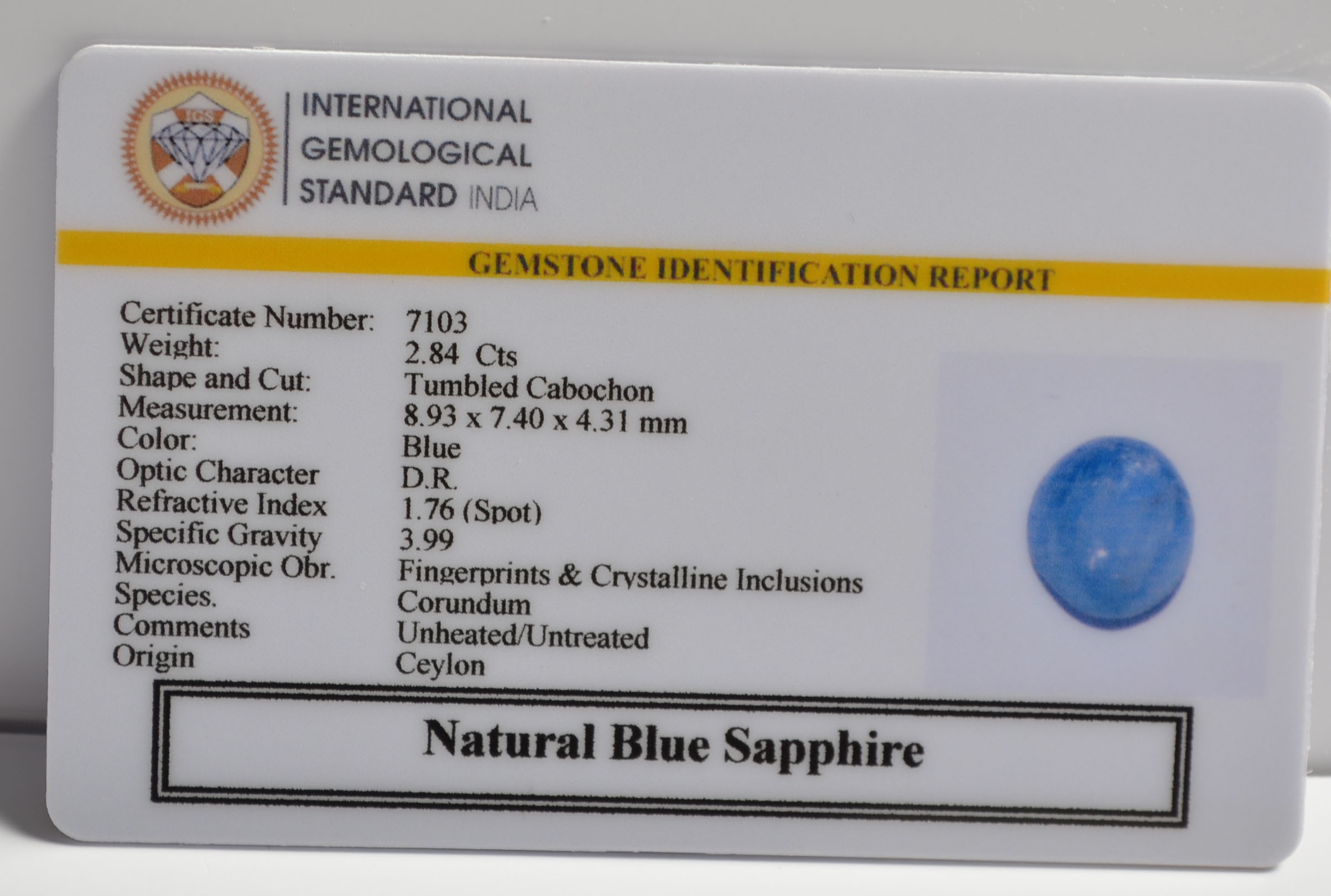 BSP15175 2 BLUE SAPPHIRE 2.84 Ct.