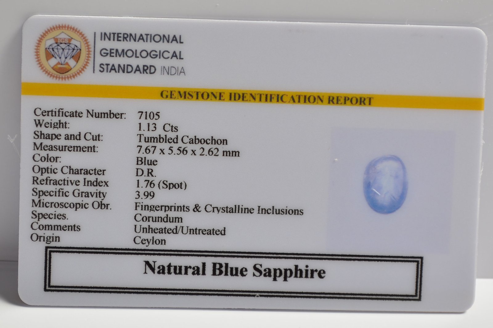 BSP15177 2 BLUE SAPPHIRE 1.13 Ct.