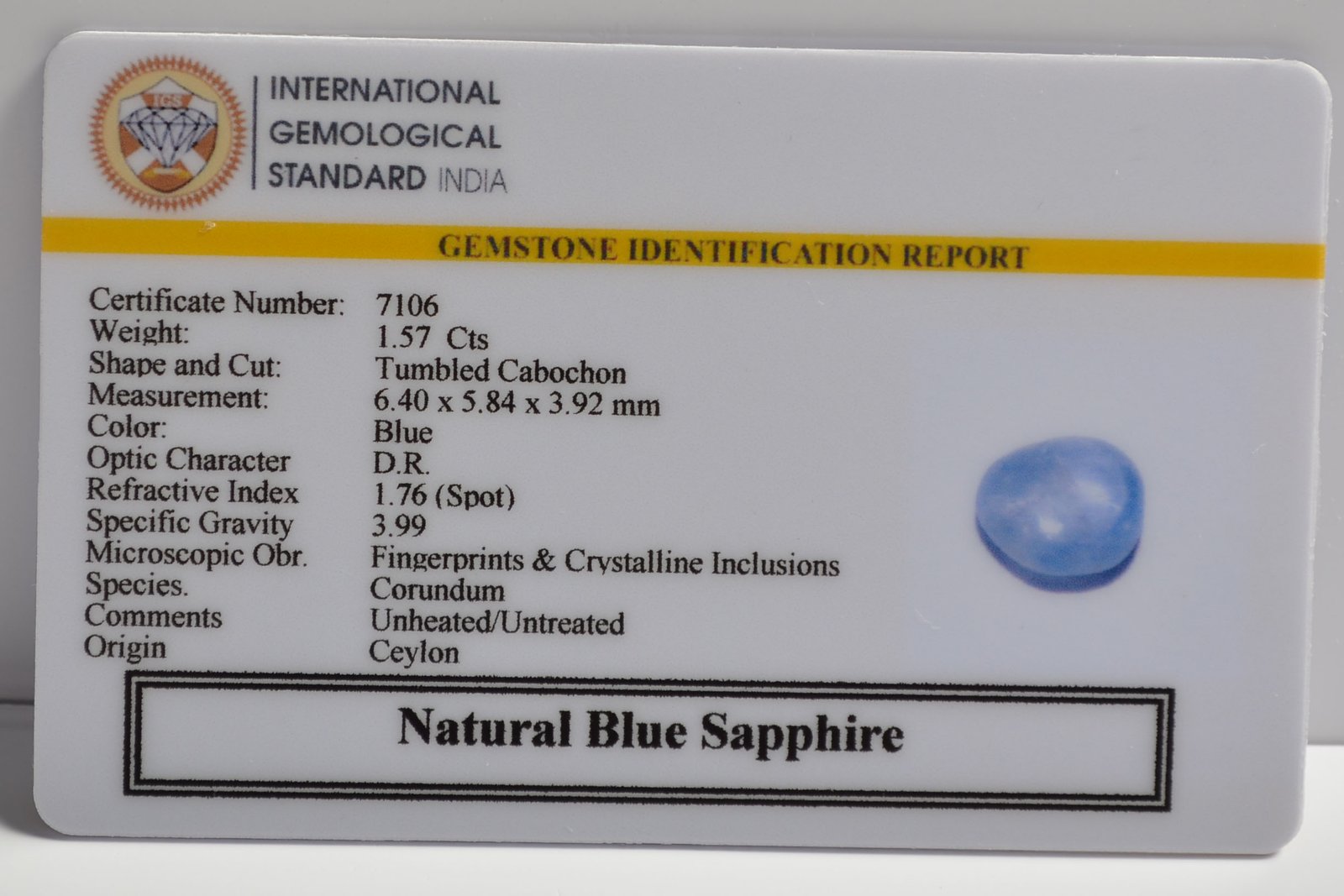 BSP15178 2 BLUE SAPPHIRE 1.57 Ct.