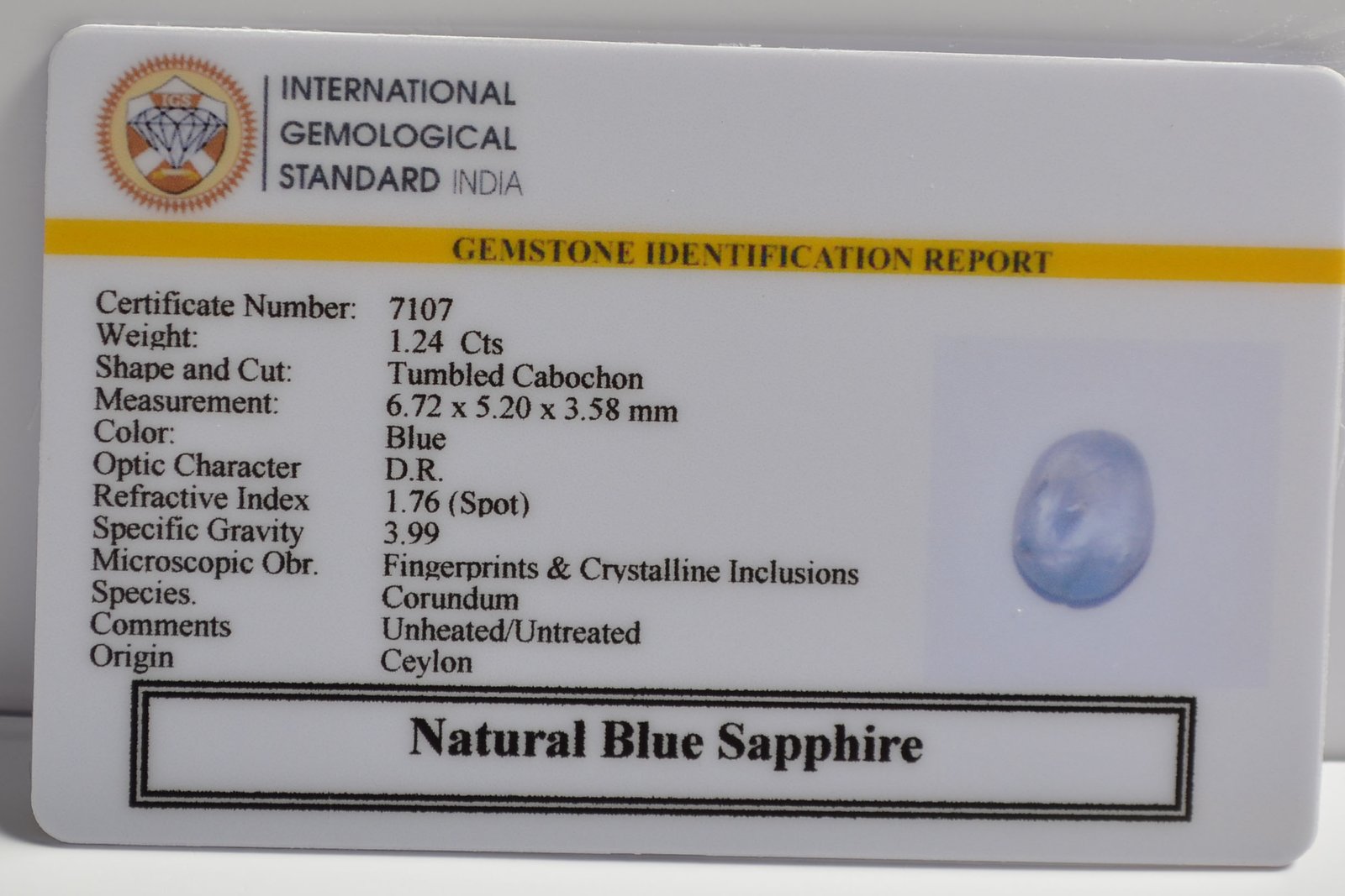 BSP15179 2 BLUE SAPPHIRE 1.24 Ct.