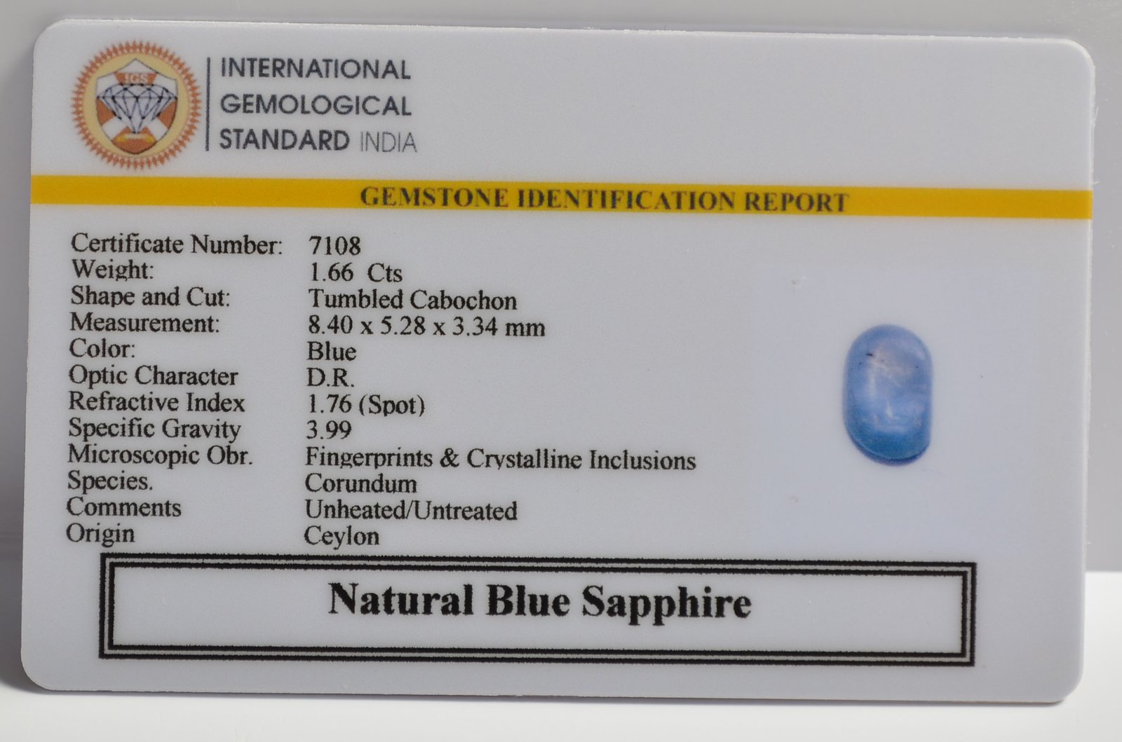 BSP15180 2 BLUE SAPPHIRE 1.66 Ct.