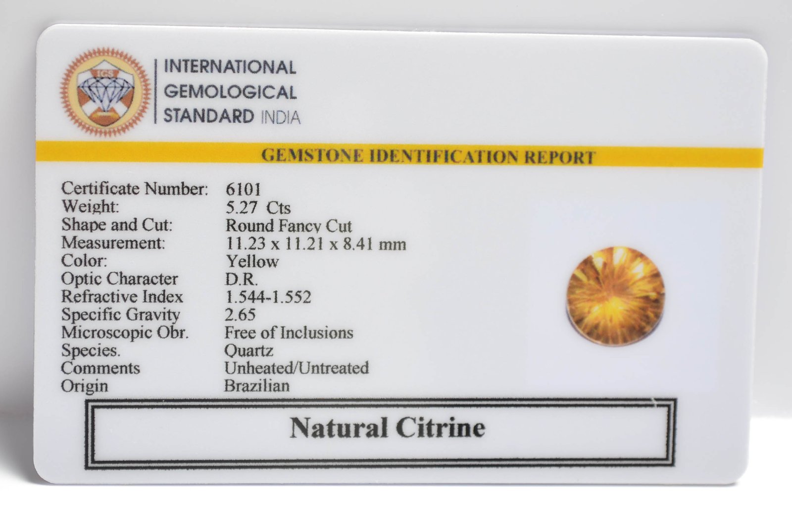 CIT2157 2 1 CITRINE 5.27 Ct.