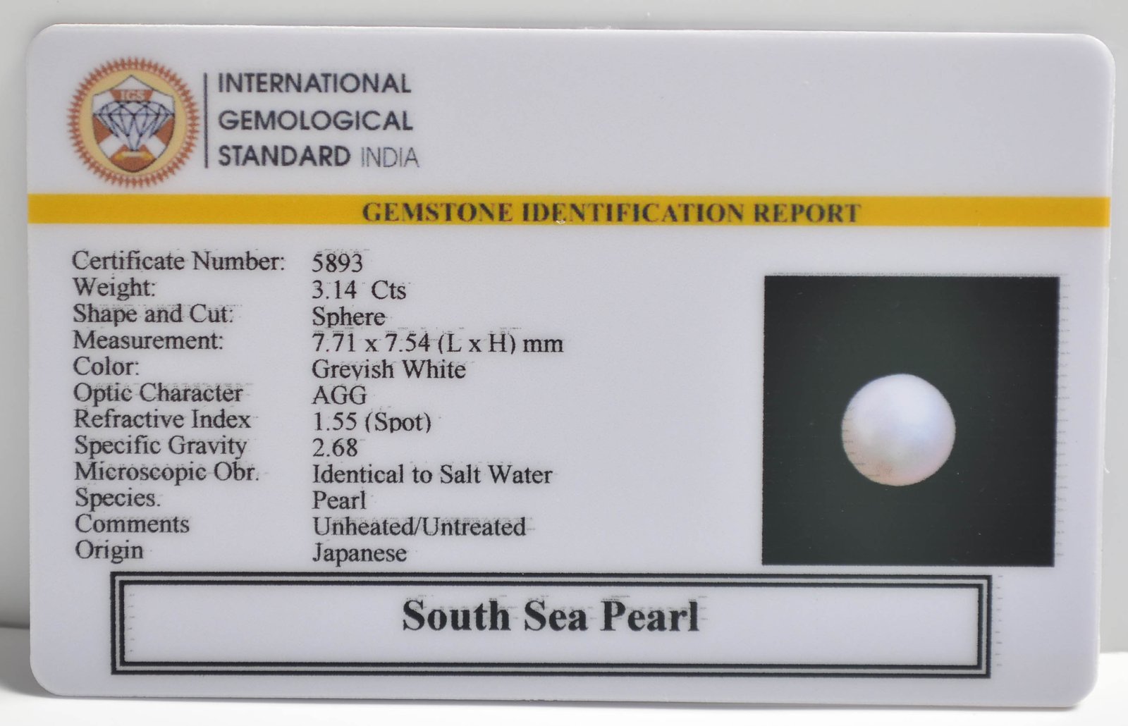 DSP2915 2 1 SOUTH SEA PEARL 3.14 Ct.