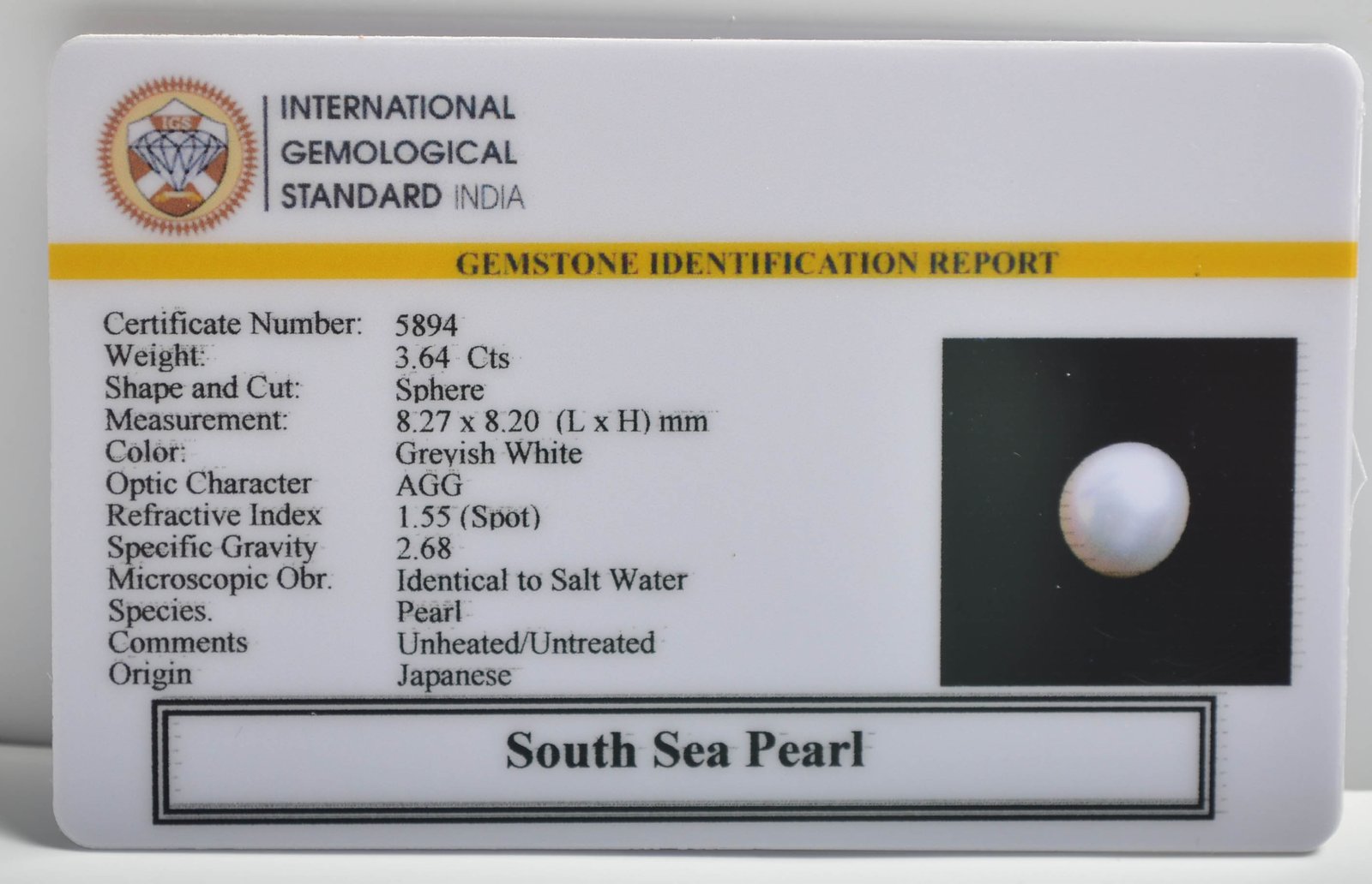 DSP2916 2 1 SOUTH SEA PEARL 3.64 Ct.