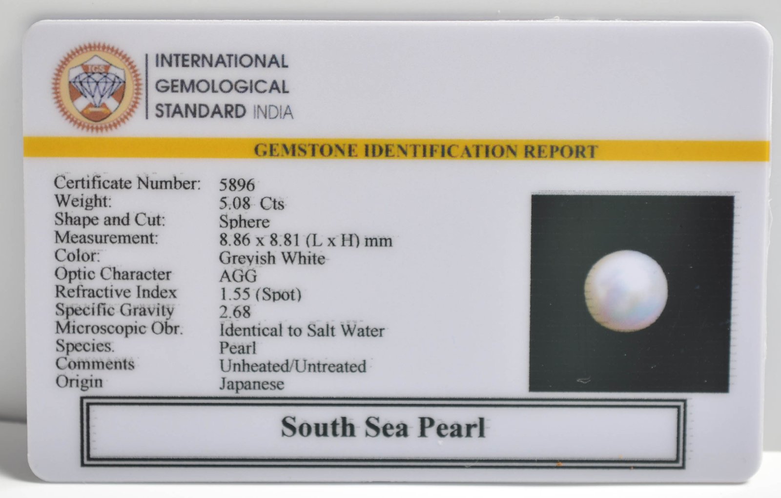 DSP2918 2 1 SOUTH SEA PEARL 5.08 Ct.