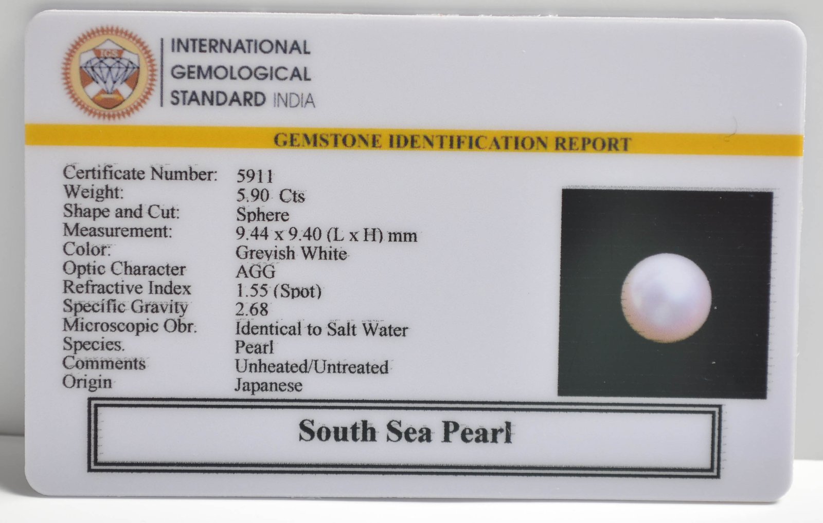 DSP2929 2 1 SOUTH SEA PEARL 5.9 Ct.