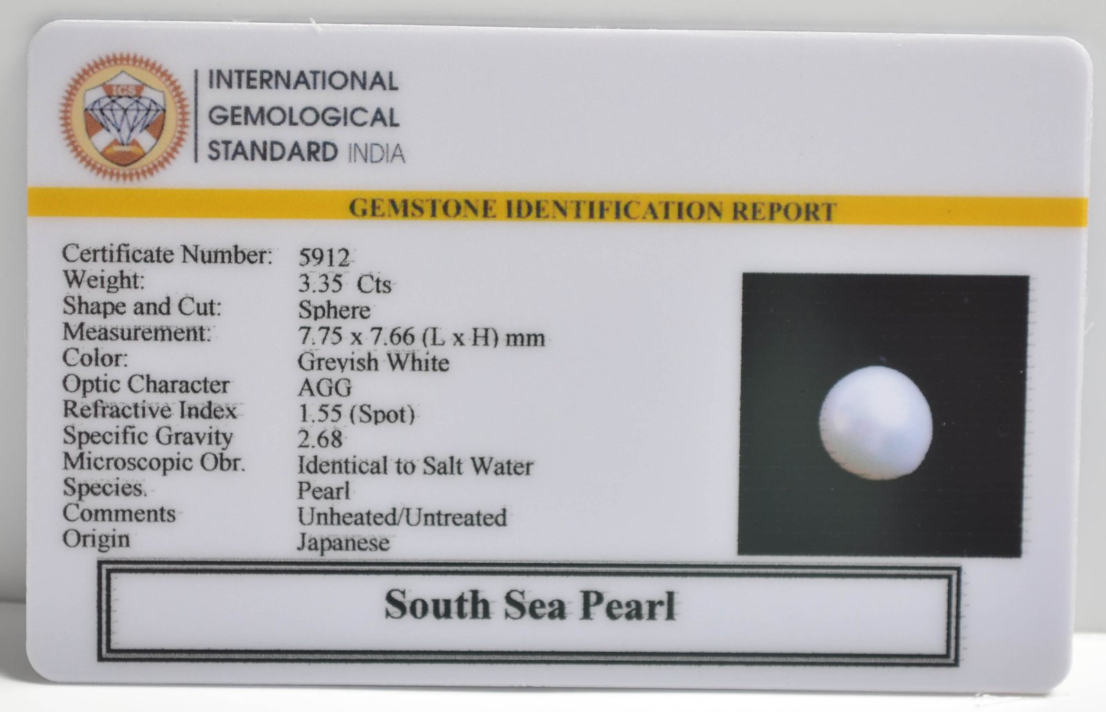 DSP2930 2 1 SOUTH SEA PEARL 3.35 Ct.