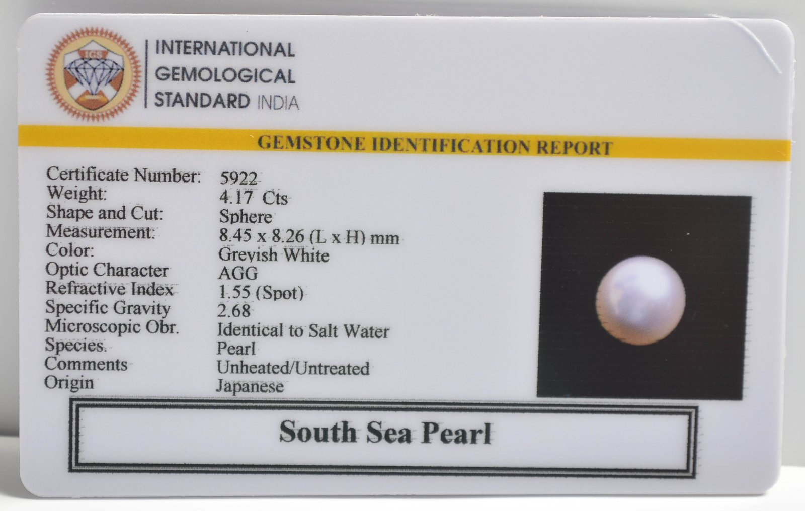 DSP2940 2 1 SOUTH SEA PEARL 4.17 Ct.