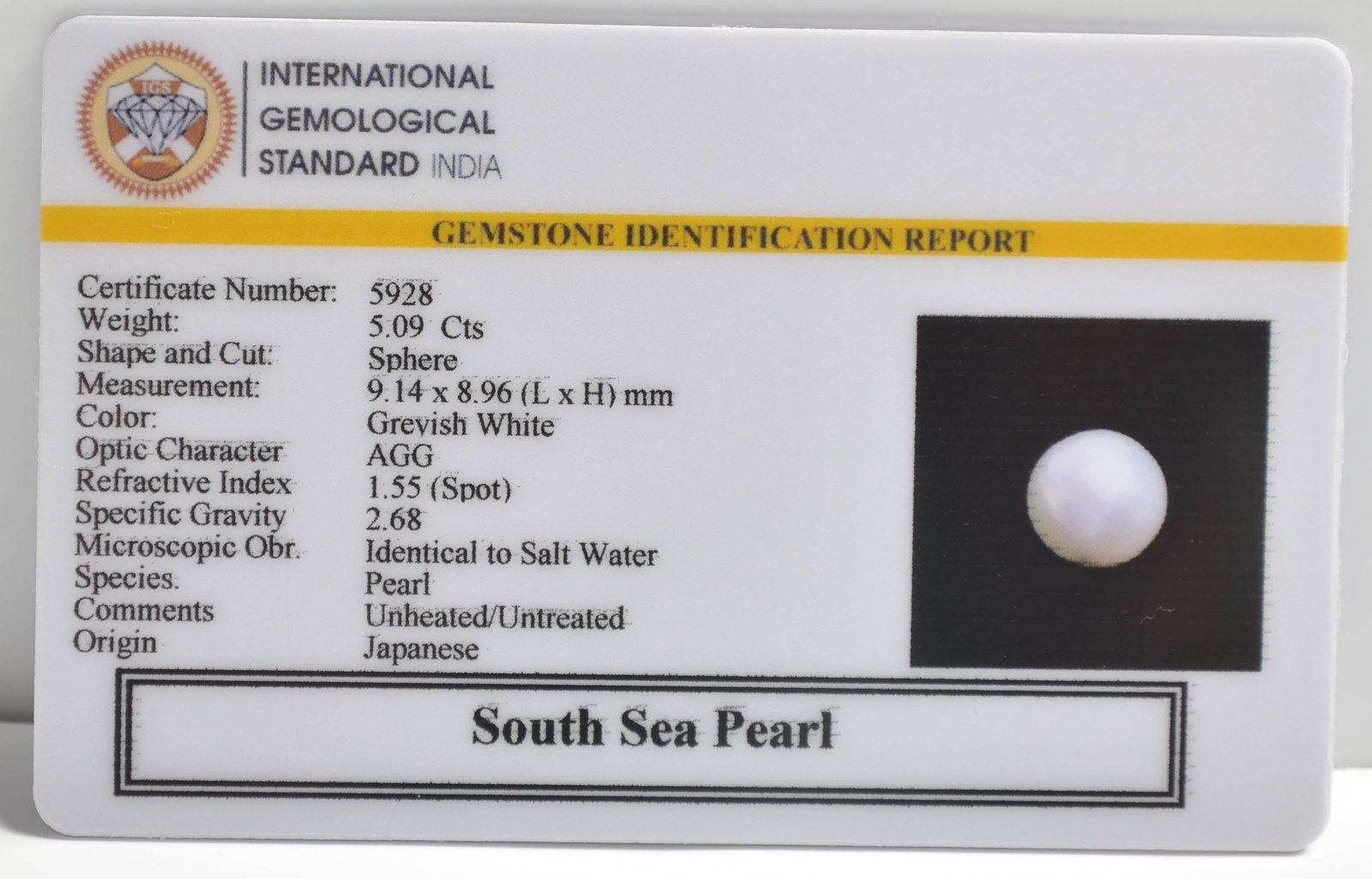 DSP2946 2 1 SOUTH SEA PEARL 5.09 Ct.
