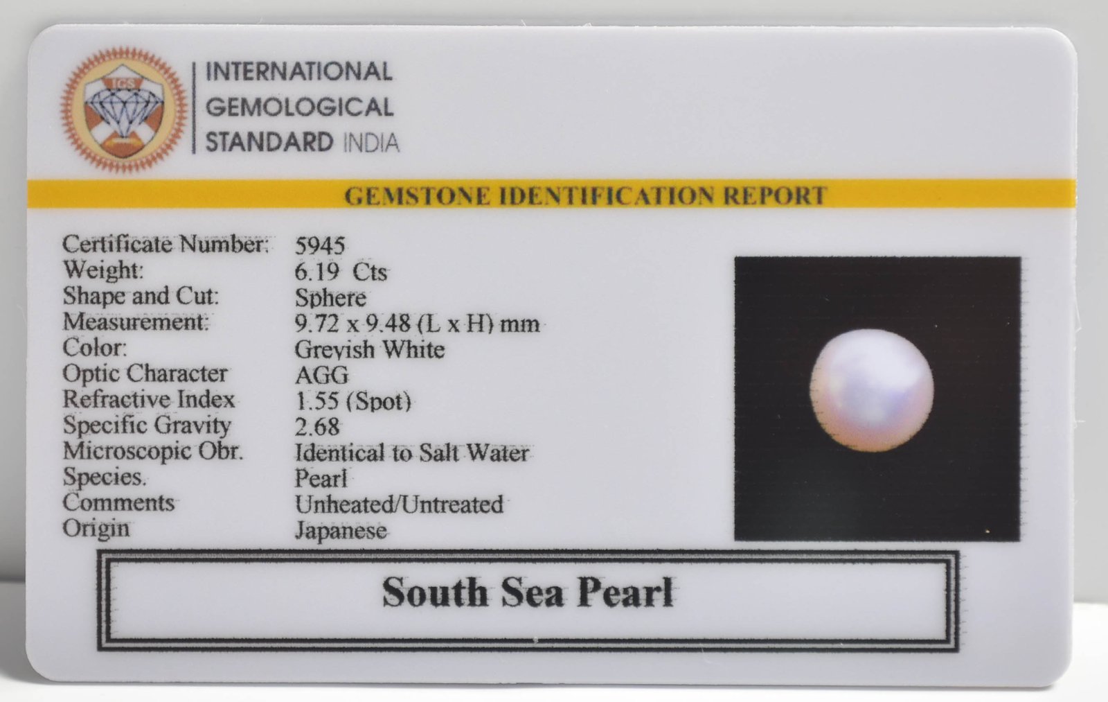 DSP2958 2 1 SOUTH SEA PEARL 6.19 Ct.