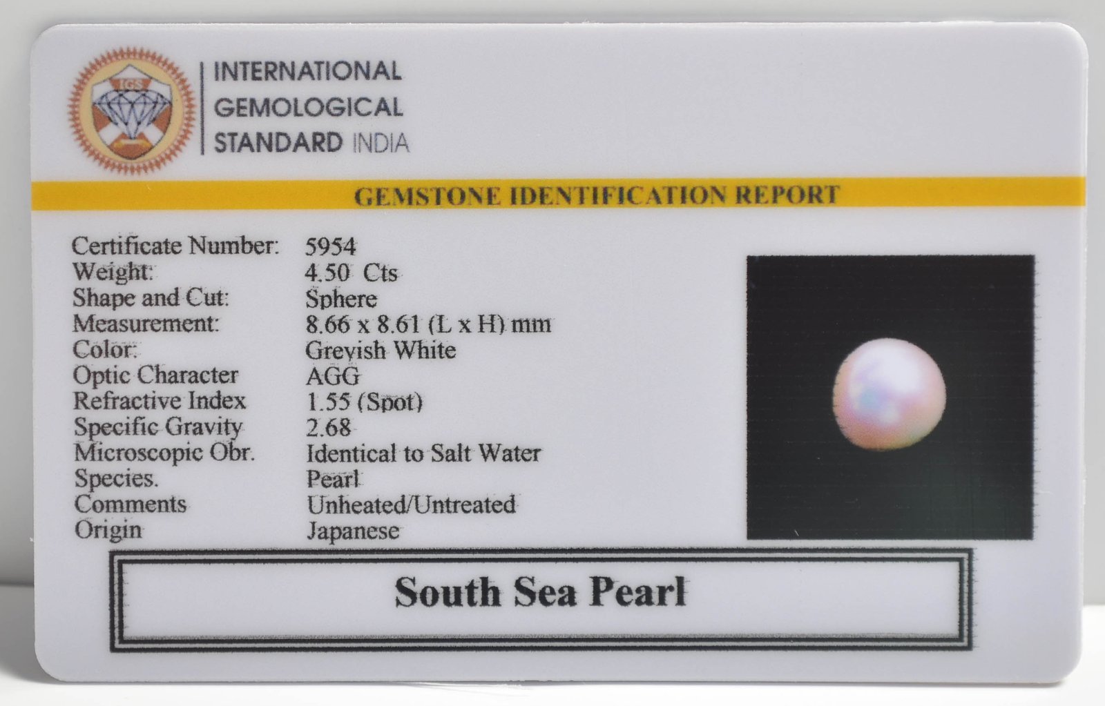 DSP2964 2 1 SOUTH SEA PEARL 4.5 Ct.