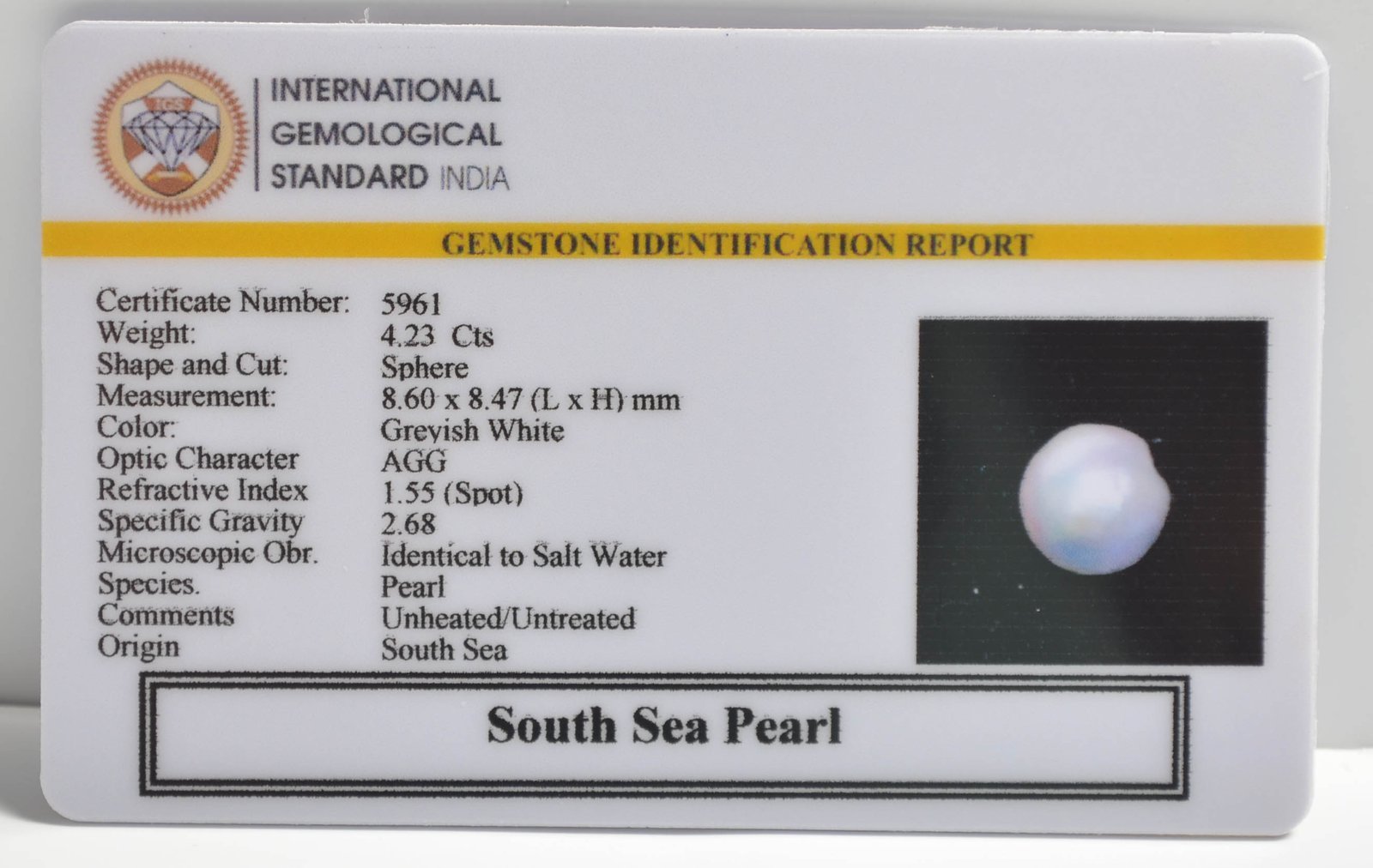 DSP2969 2 1 SOUTH SEA PEARL 4.23 Ct.