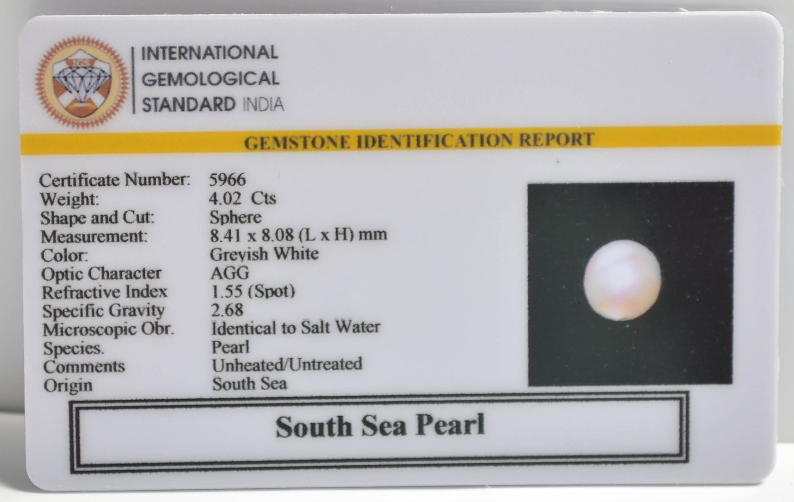 DSP2974 2 1 SOUTH SEA PEARL 4.02 Ct.