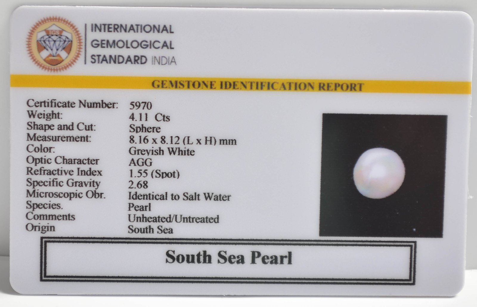 DSP2978 2 1 SOUTH SEA PEARL 4.11 Ct.