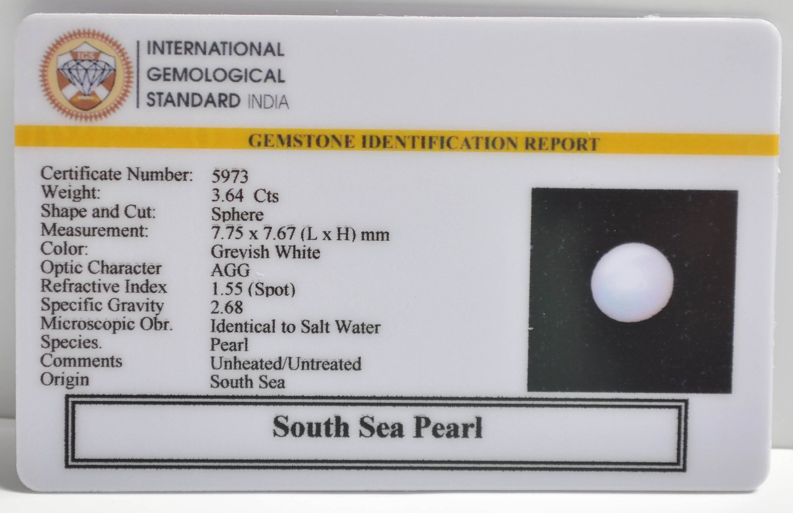 DSP2981 2 1 SOUTH SEA PEARL 3.64 Ct.