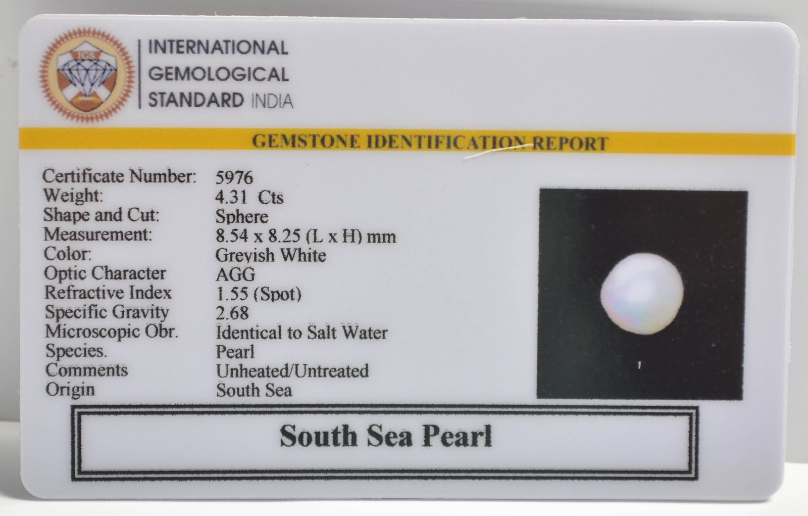 DSP2983 2 1 SOUTH SEA PEARL 4.31 Ct.