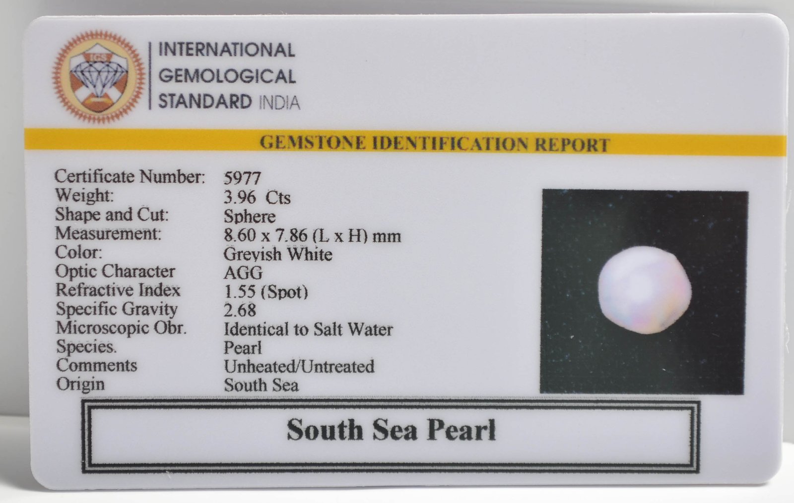 DSP2984 2 1 SOUTH SEA PEARL 3.96 Ct.