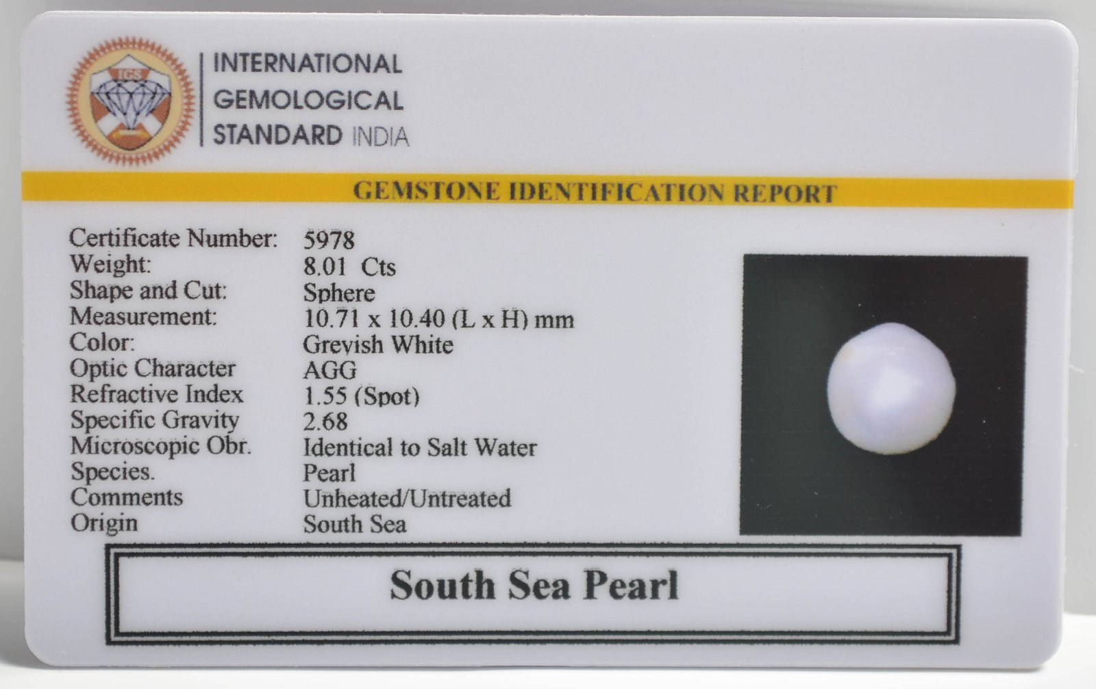 DSP2985 2 1 SOUTH SEA PEARL 8.01 Ct.