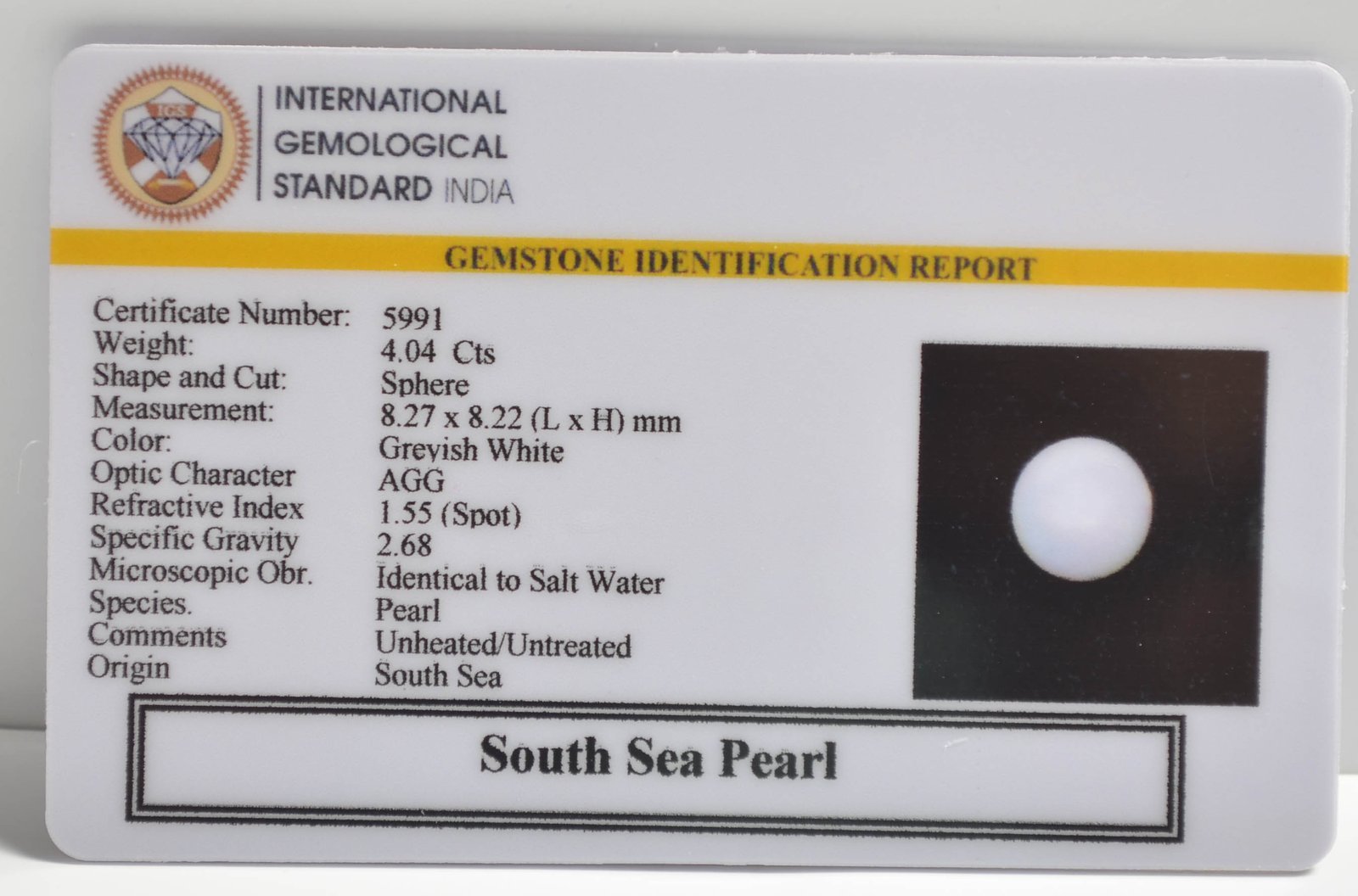 DSP2993 2 1 SOUTH SEA PEARL 4.04 Ct.