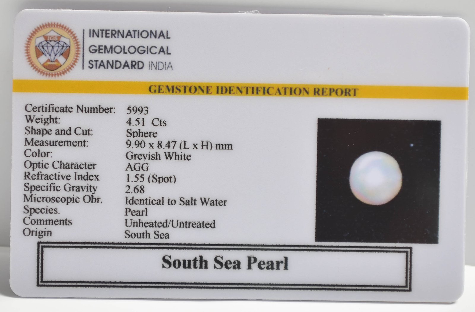 DSP2995 2 1 SOUTH SEA PEARL 4.51 Ct.