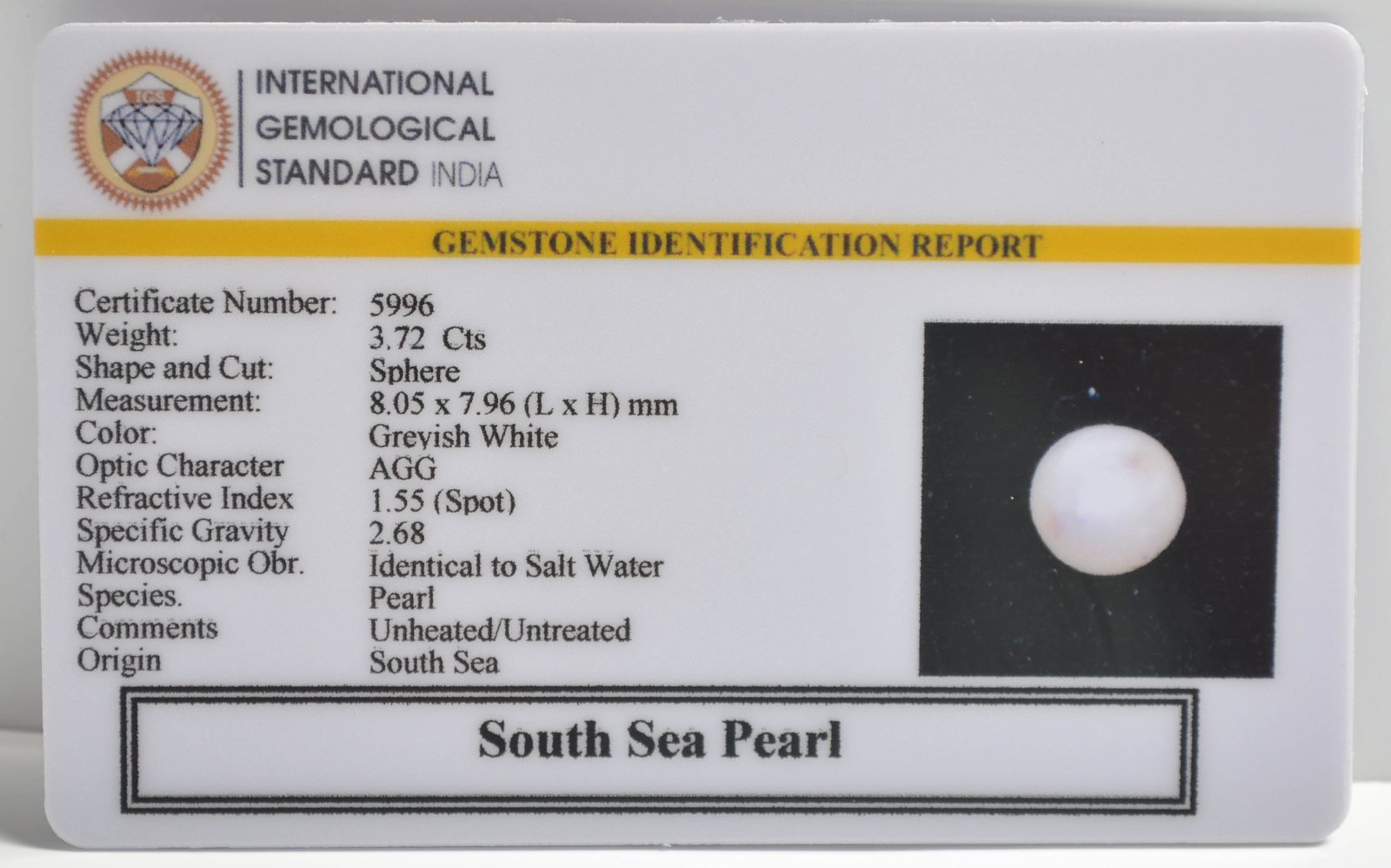 DSP2998 2 1 SOUTH SEA PEARL 3.72 Ct.