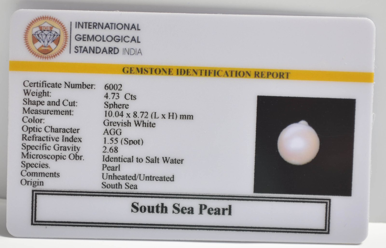 DSP3004 2 1 SOUTH SEA PEARL 4.73 Ct.