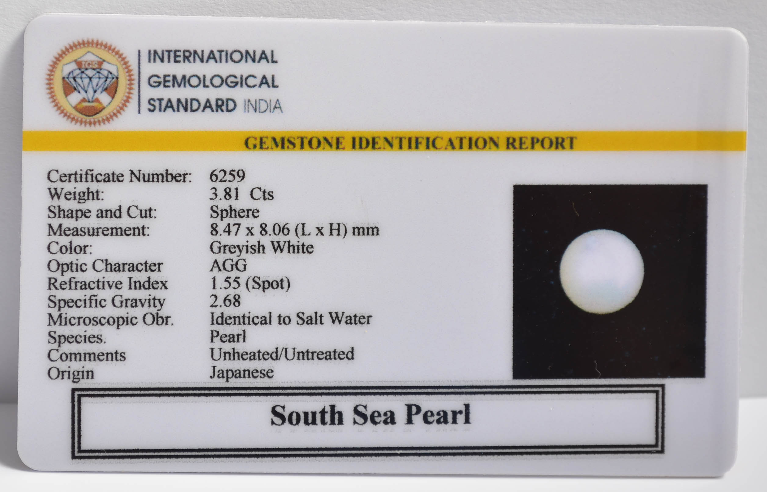 DSP3007 2 SOUTH SEA PEARL 3.81 Ct.