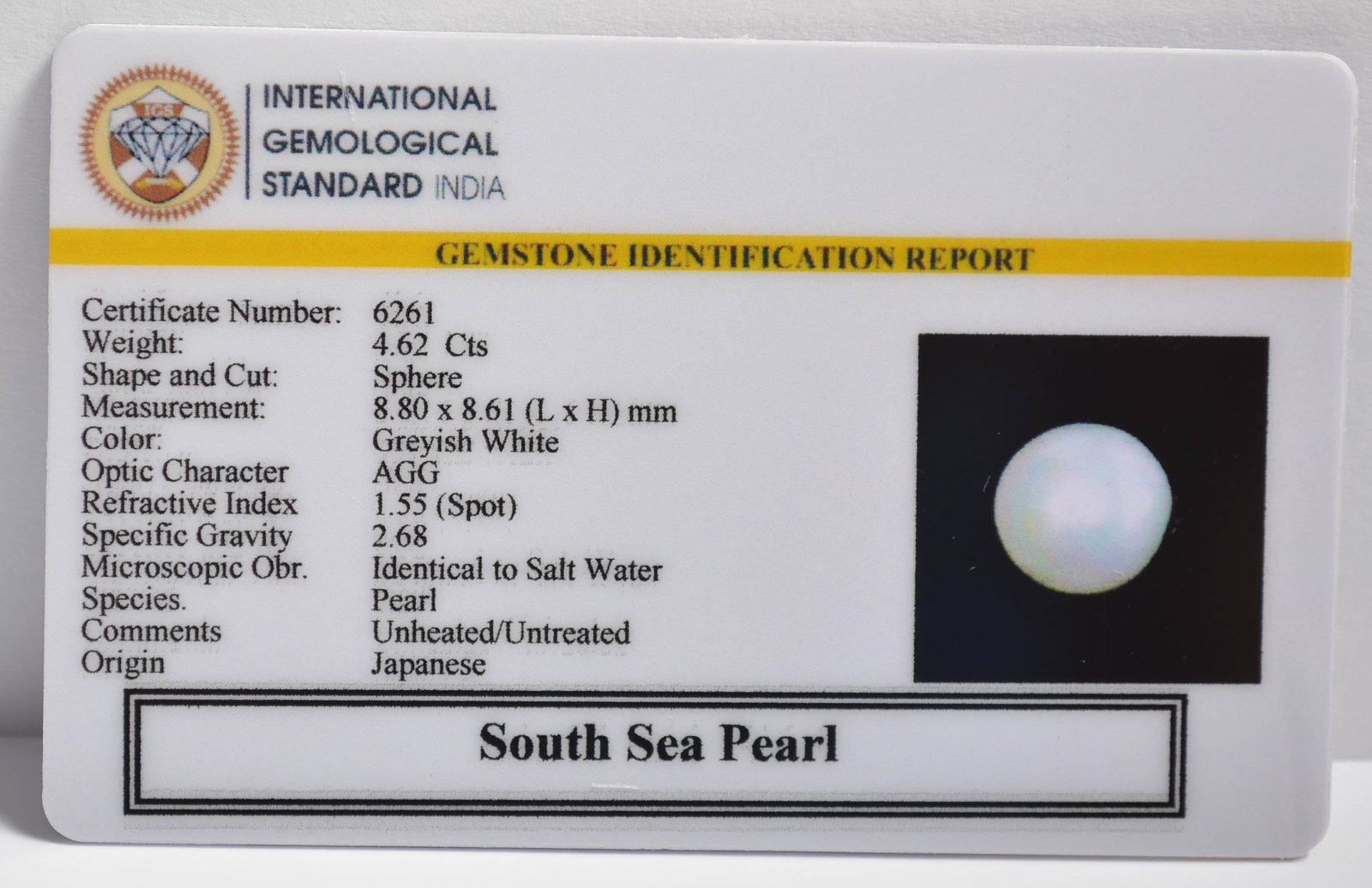 DSP3009 2 2 SOUTH SEA PEARL 4.62 Ct.