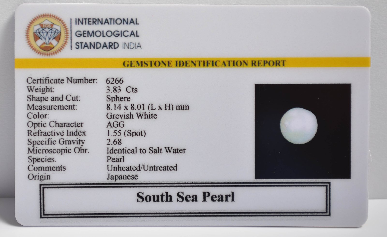 DSP3014 2 2 SOUTH SEA PEARL 3.83 Ct.