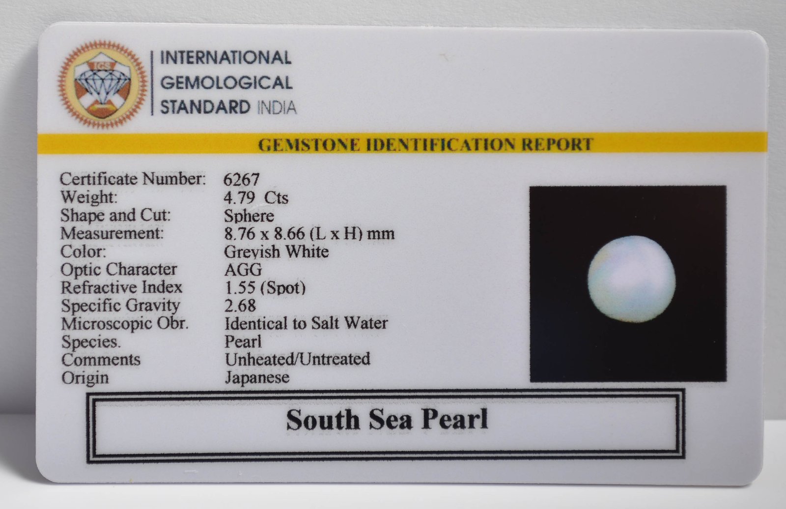 DSP3015 2 2 SOUTH SEA PEARL 4.79 Ct.