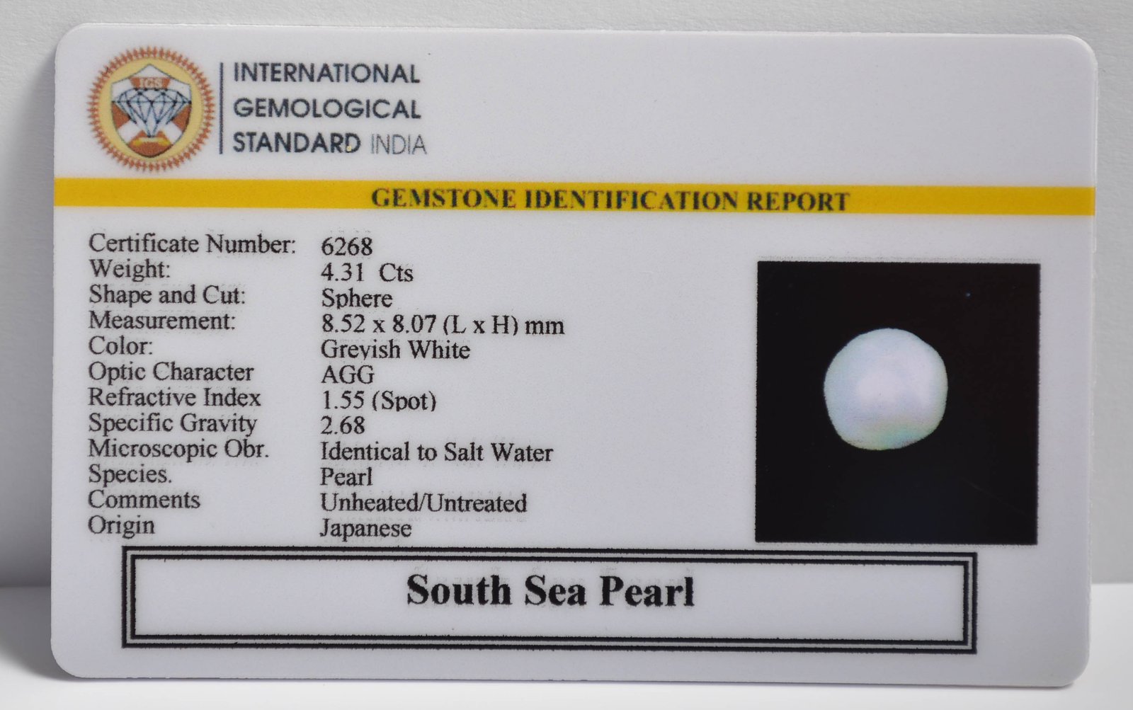 DSP3016 2 2 SOUTH SEA PEARL 4.31 Ct.