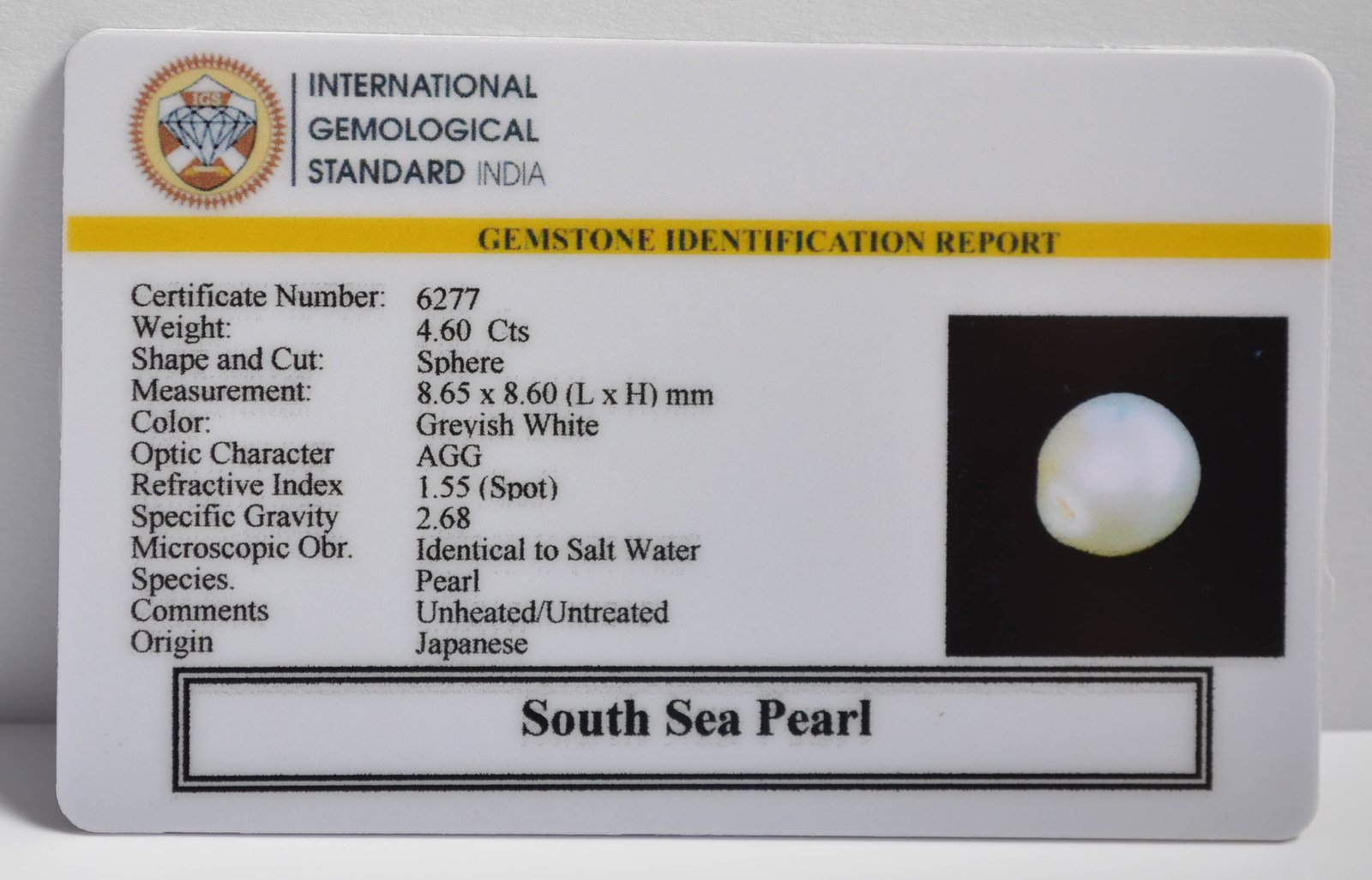 DSP3023 2 2 SOUTH SEA PEARL 4.6 Ct.