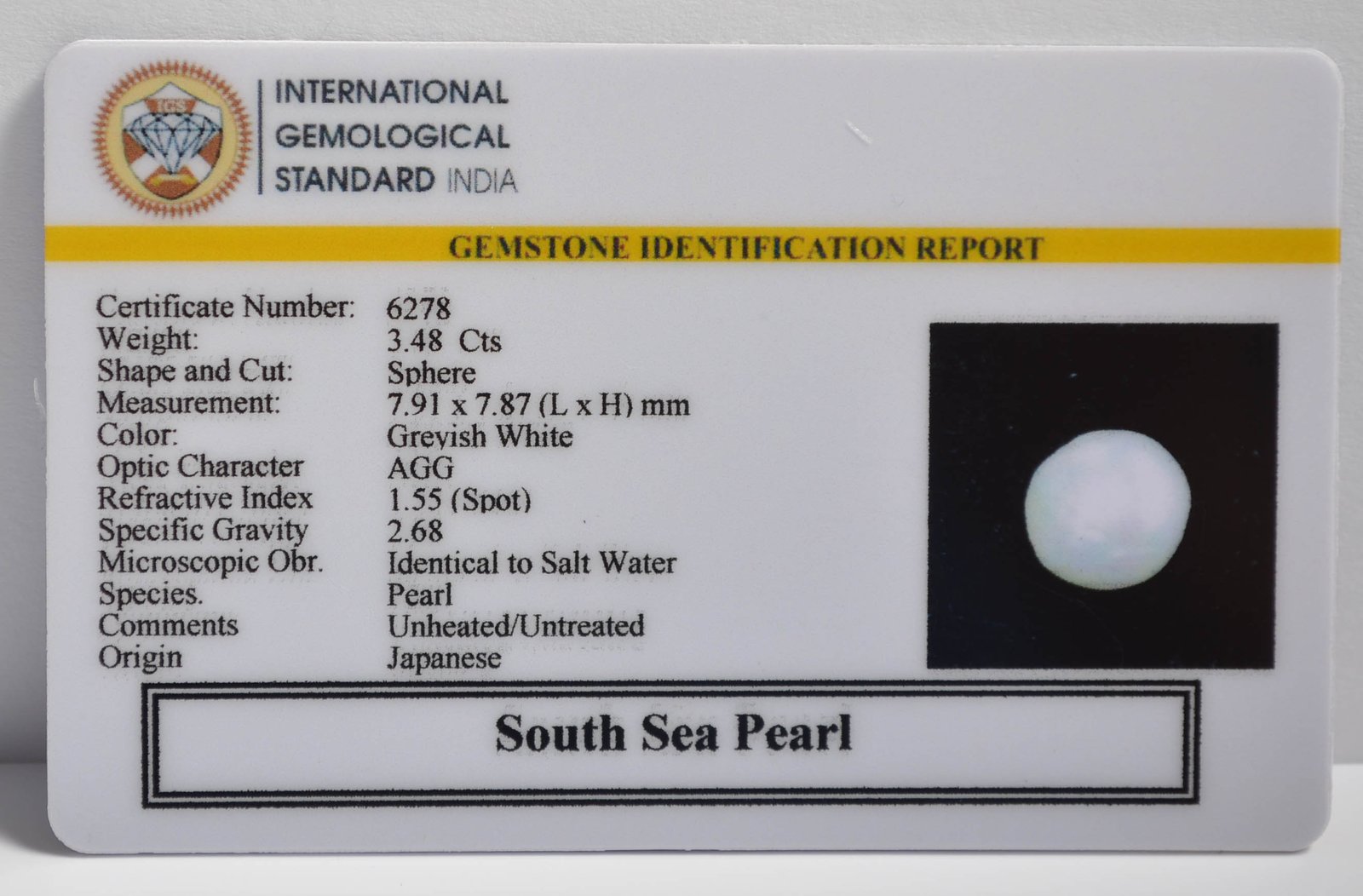 DSP3024 2 2 SOUTH SEA PEARL 3.48 Ct.