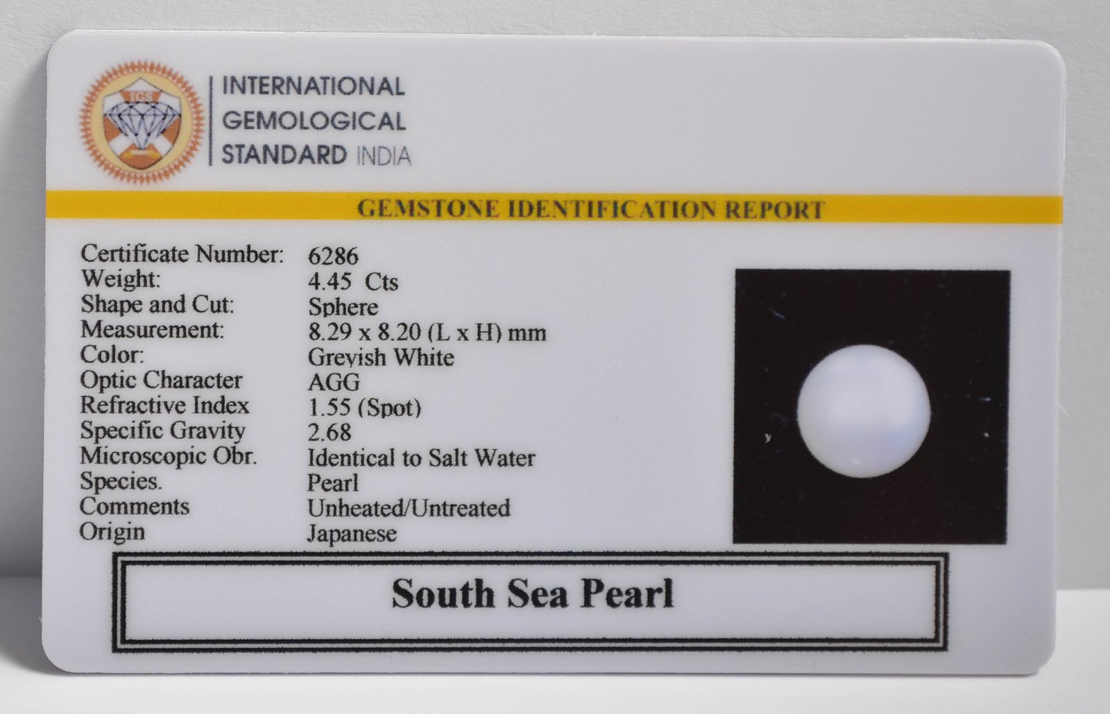 DSP3031 2 2 SOUTH SEA PEARL 4.45 Ct.