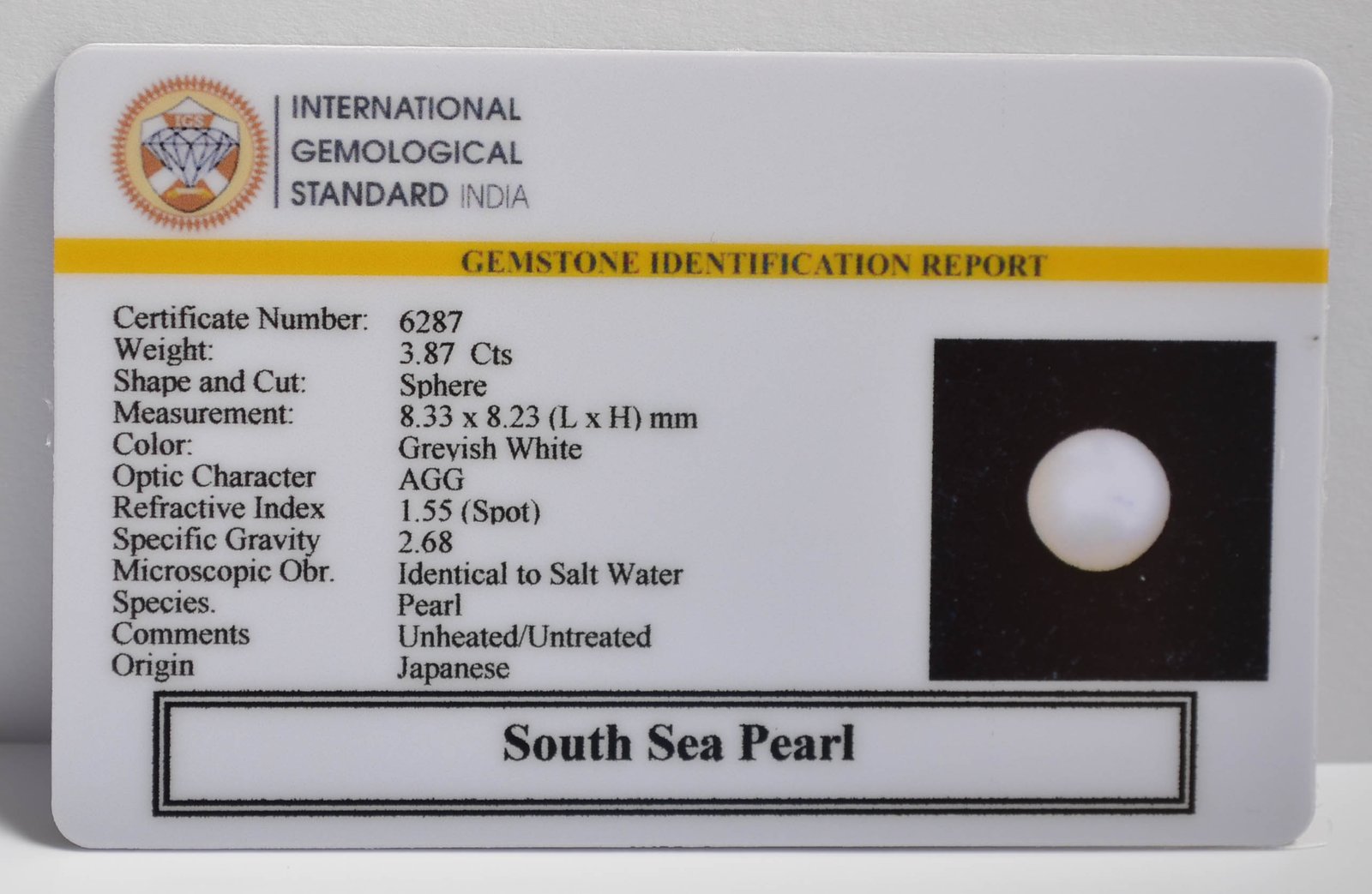 DSP3032 2 2 SOUTH SEA PEARL 3.87 Ct.