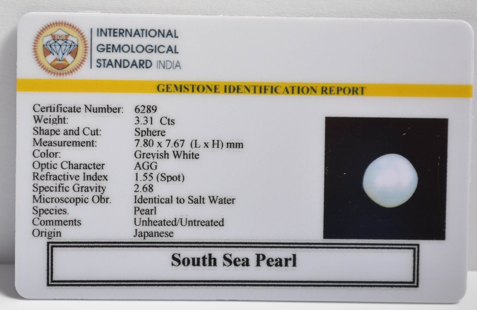 DSP3033 2 2 SOUTH SEA PEARL 3.31 Ct.