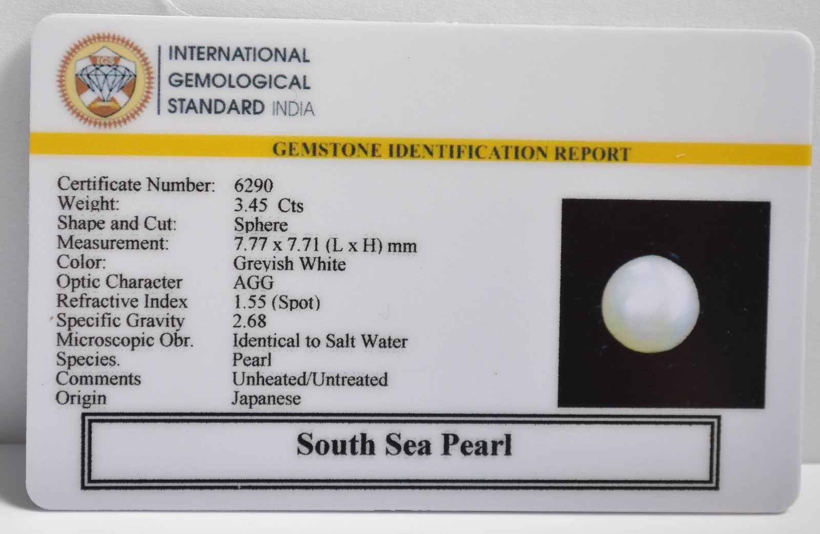 DSP3034 2 2 SOUTH SEA PEARL 3.45 Ct.