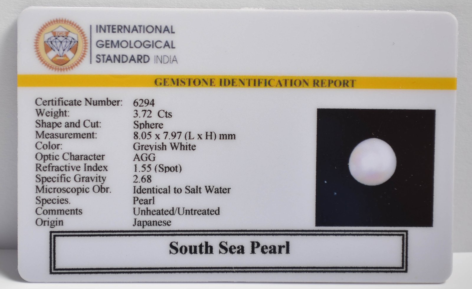 DSP3038 2 2 SOUTH SEA PEARL 3.72 Ct.