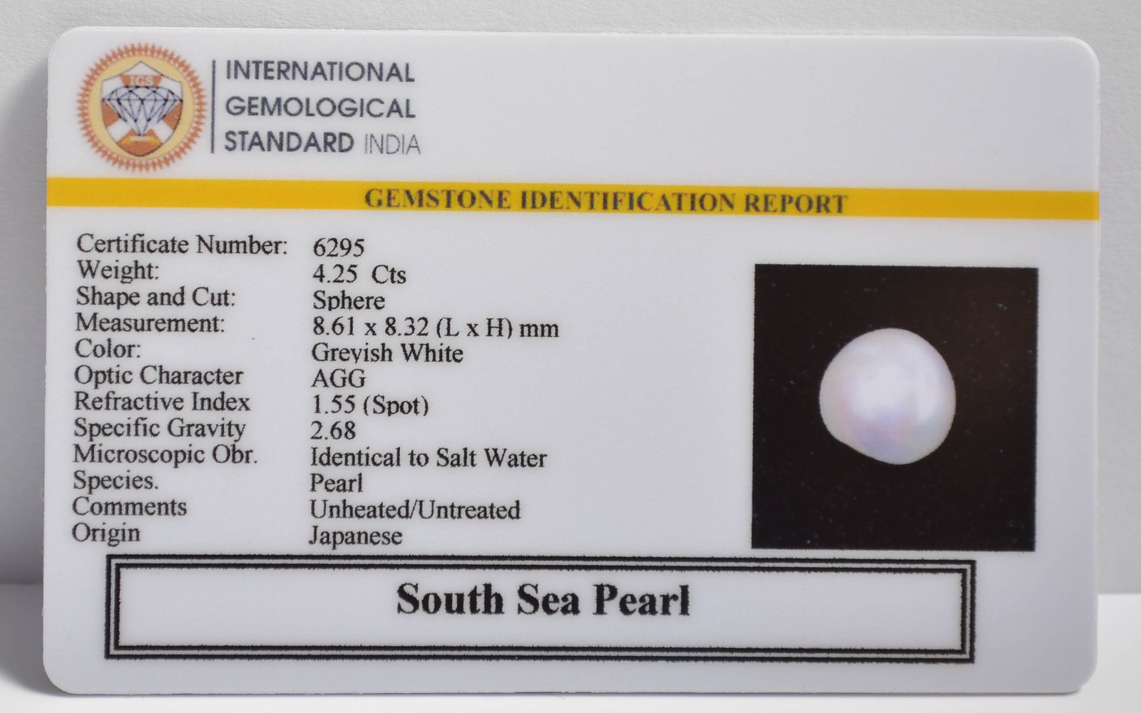 DSP3039 2 2 SOUTH SEA PEARL 4.25 Ct.