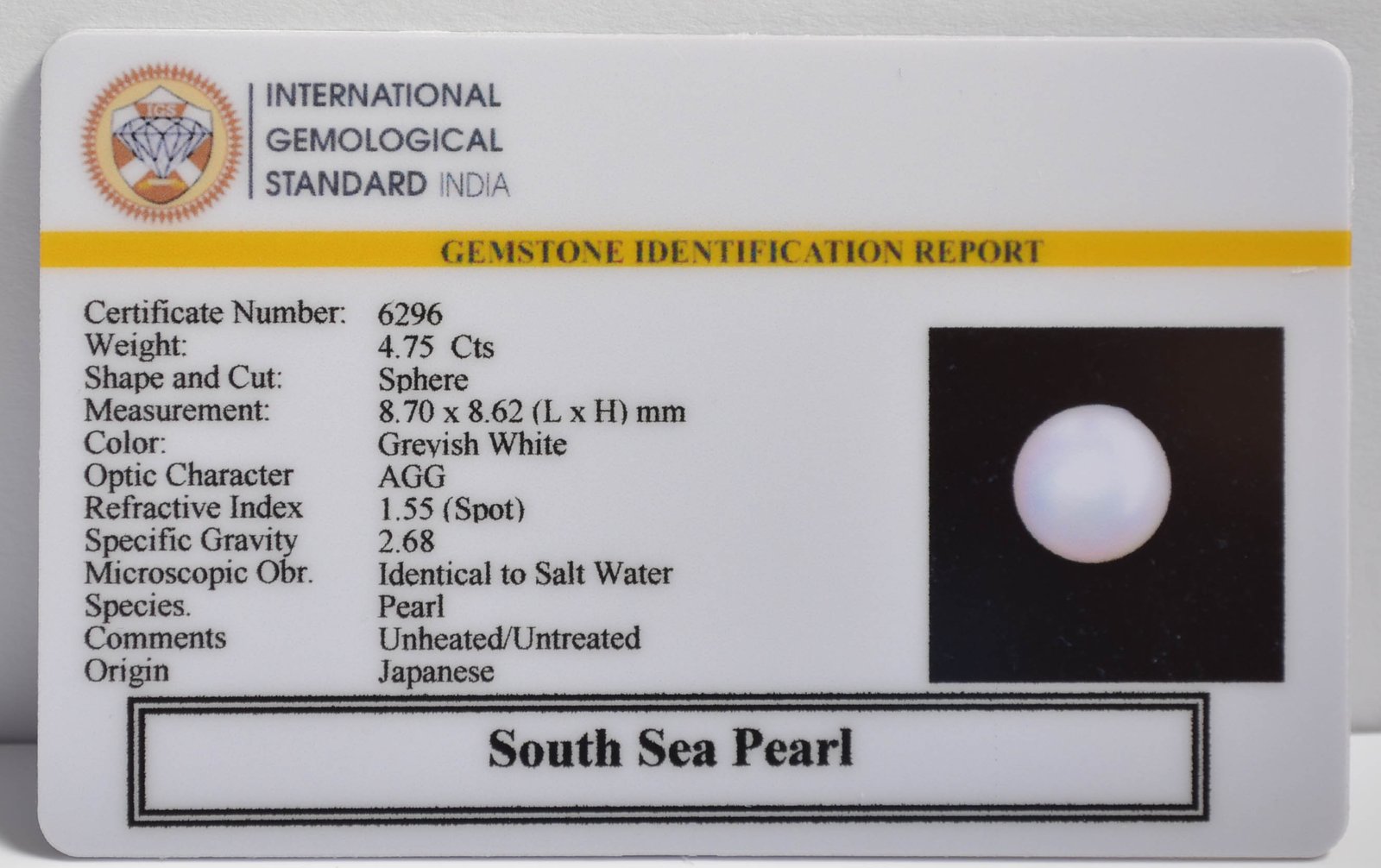 DSP3040 2 2 SOUTH SEA PEARL 4.75 Ct.