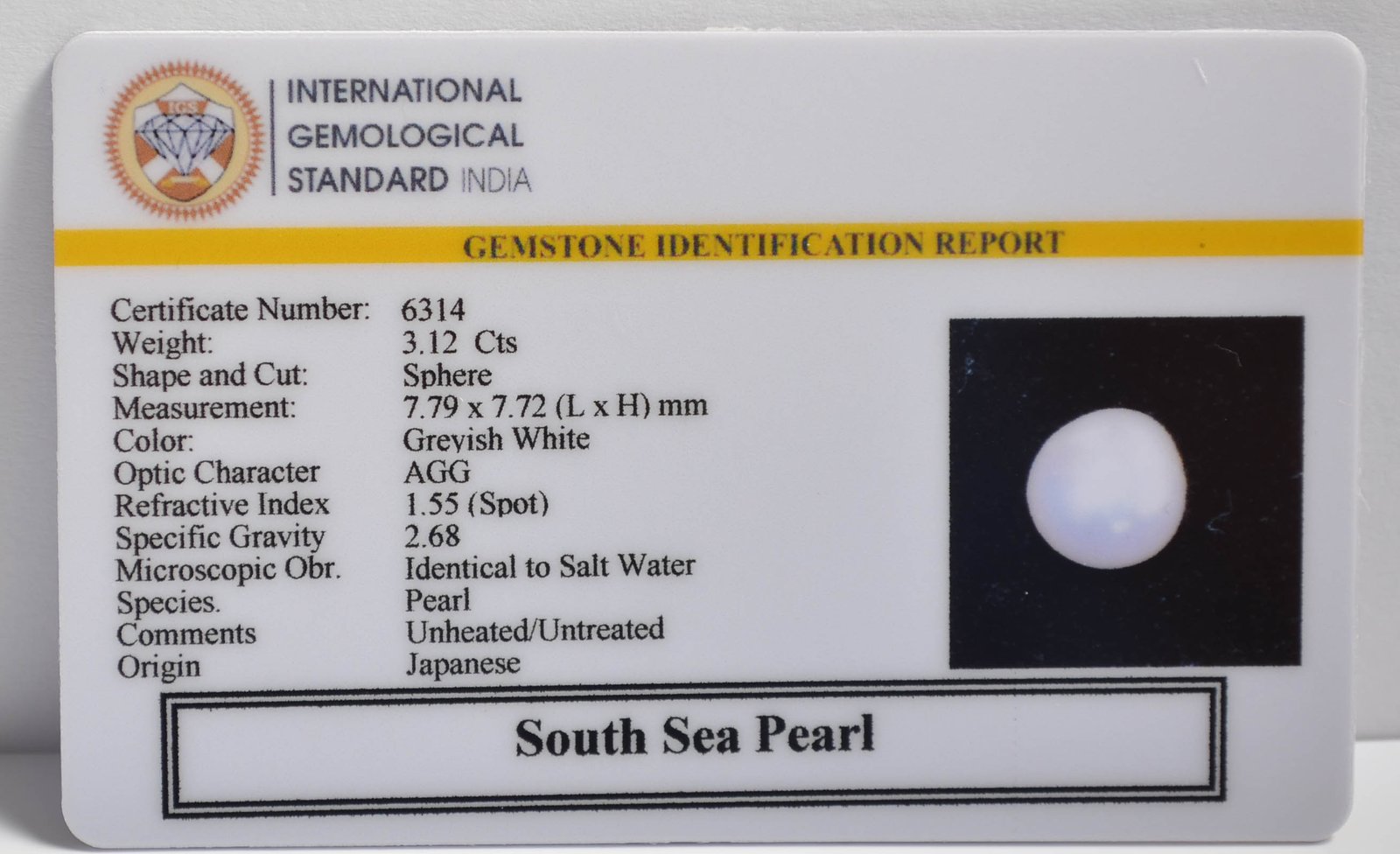 DSP3056 2 2 SOUTH SEA PEARL 3.12 Ct.