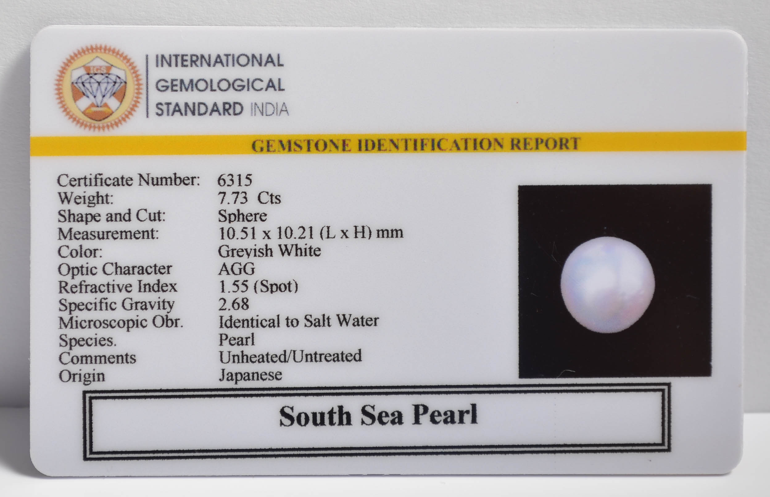 DSP3057 2 SOUTH SEA PEARL 7.73 Ct.