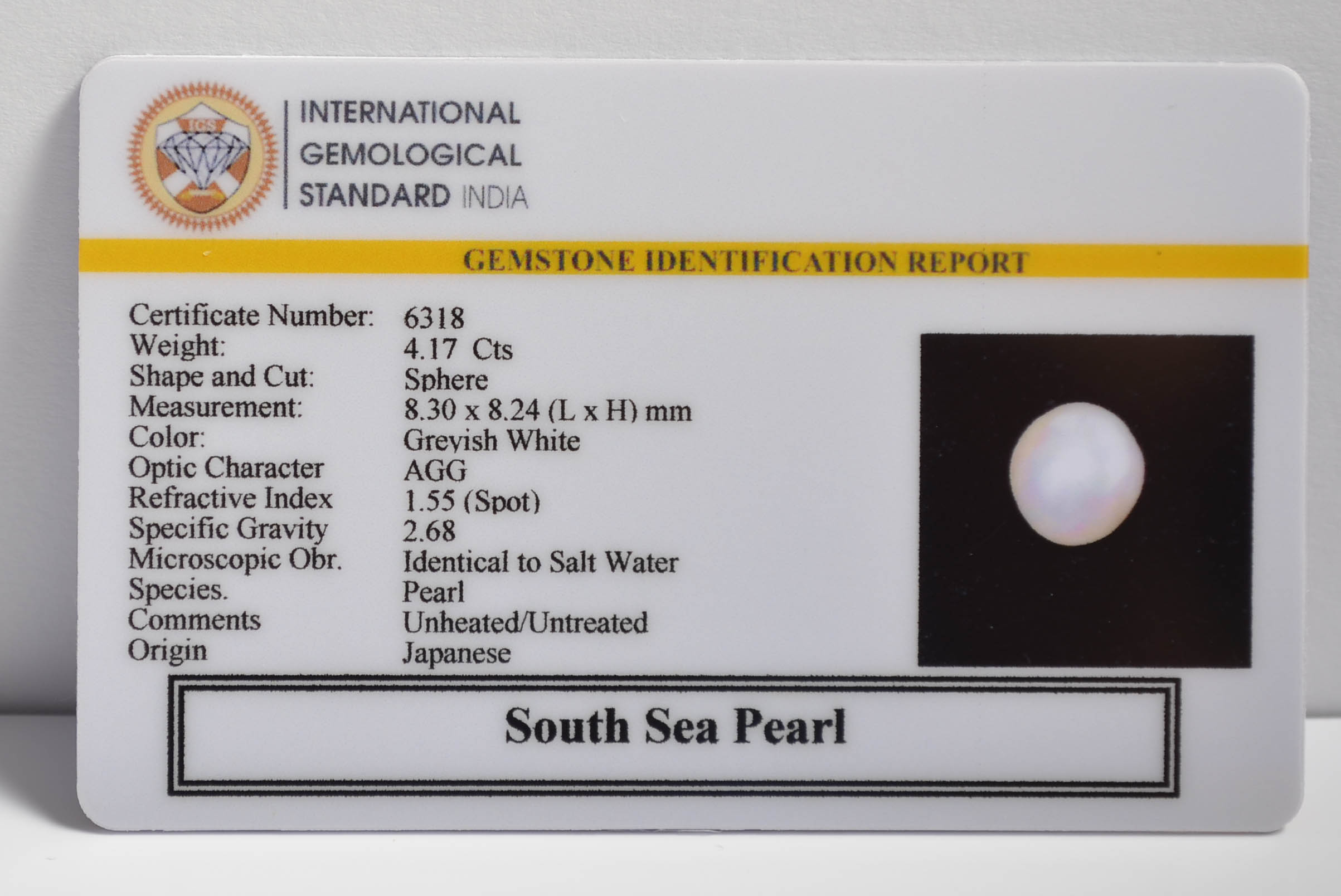 DSP3058 2 SOUTH SEA PEARL 4.17 Ct.