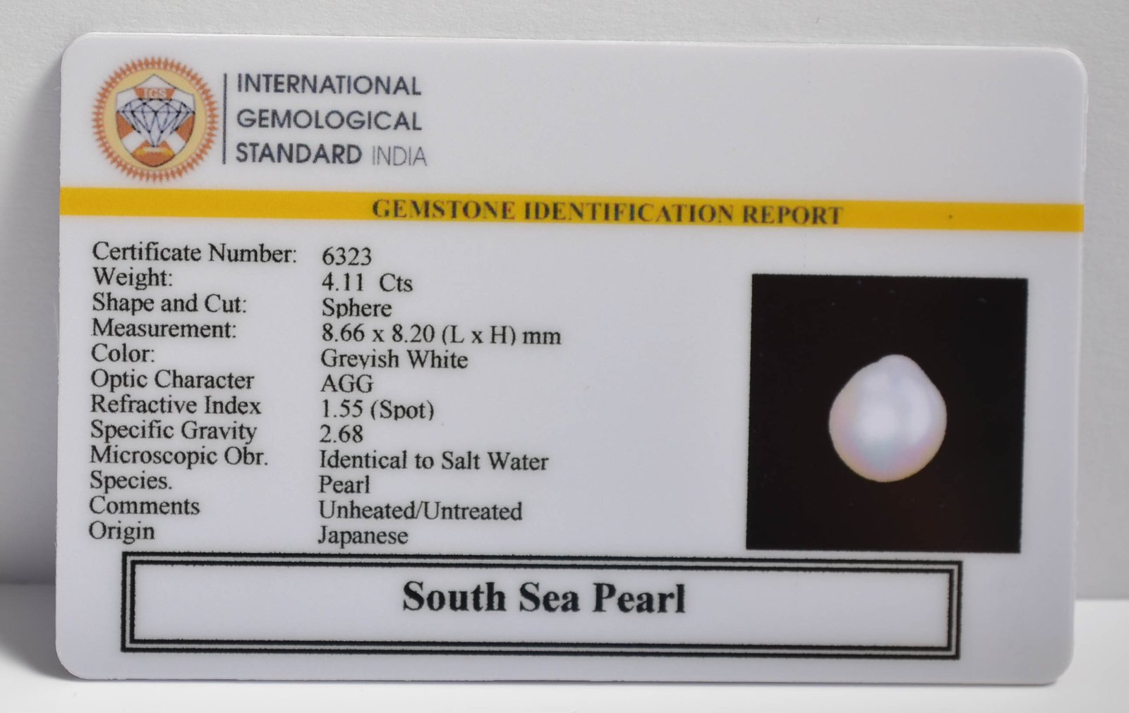 DSP3060 2 2 SOUTH SEA PEARL 4.11 Ct.