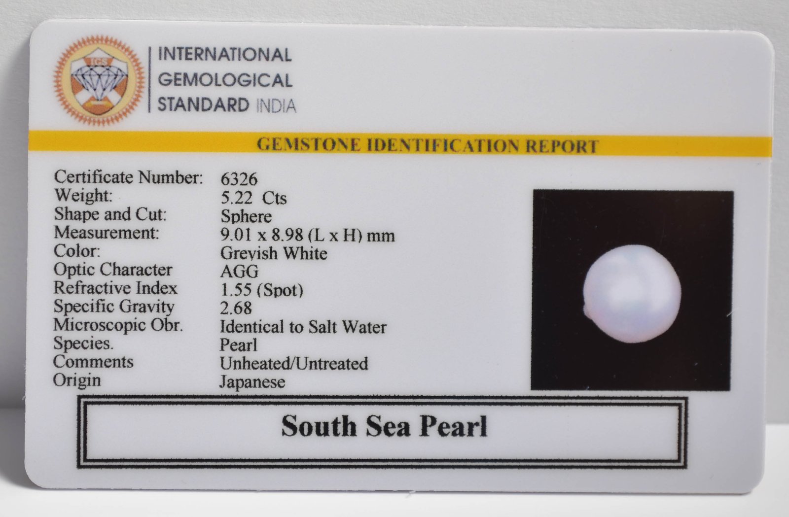 DSP3062 2 2 SOUTH SEA PEARL 5.22 Ct.