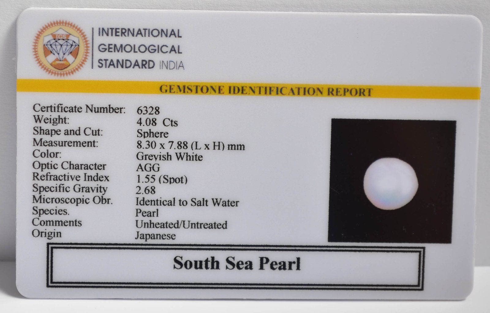 DSP3063 2 2 SOUTH SEA PEARL 4.08 Ct.